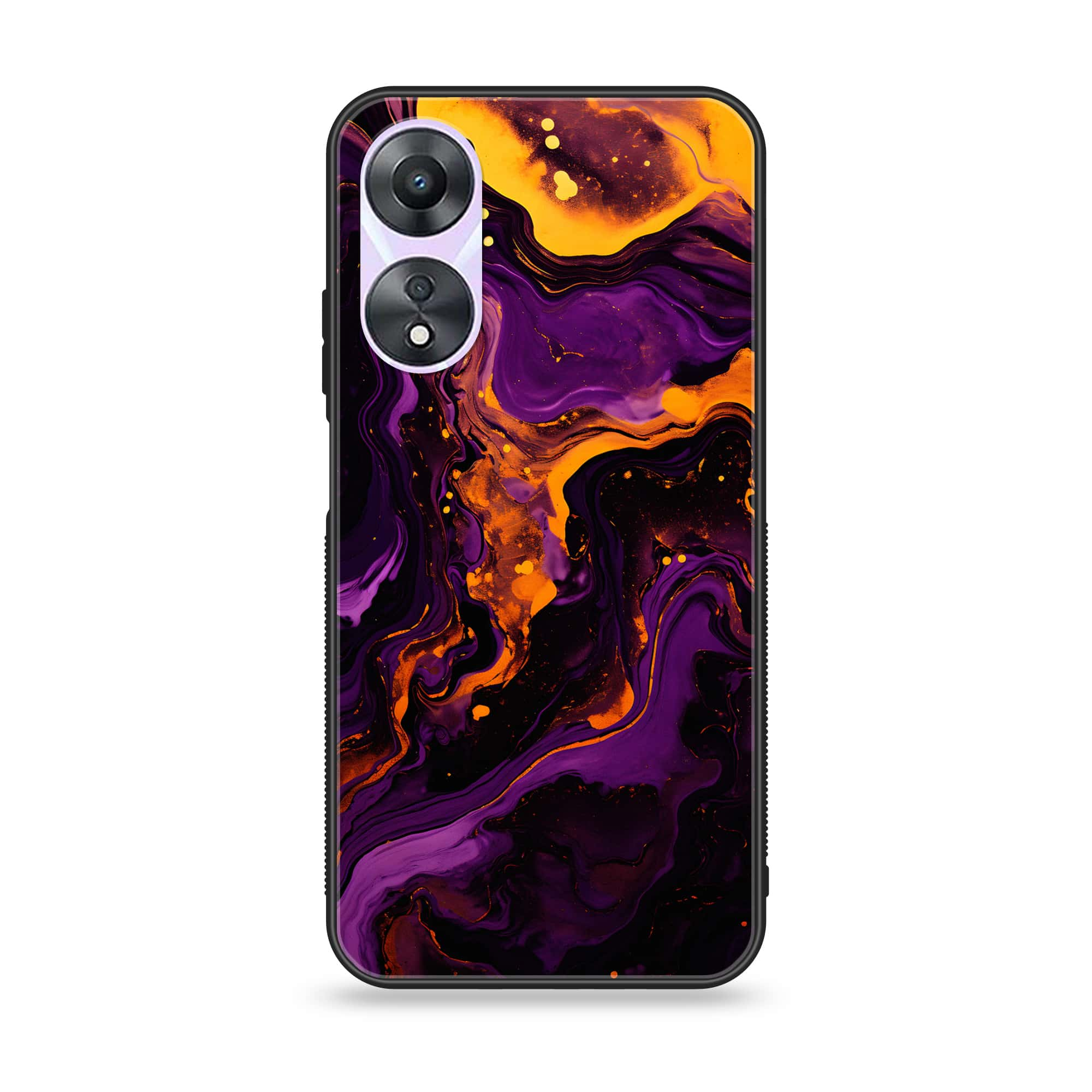 Oppo A78 4G - Liquid Marble 2.0 Series - Premium Printed Glass soft Bumper shock Proof Case