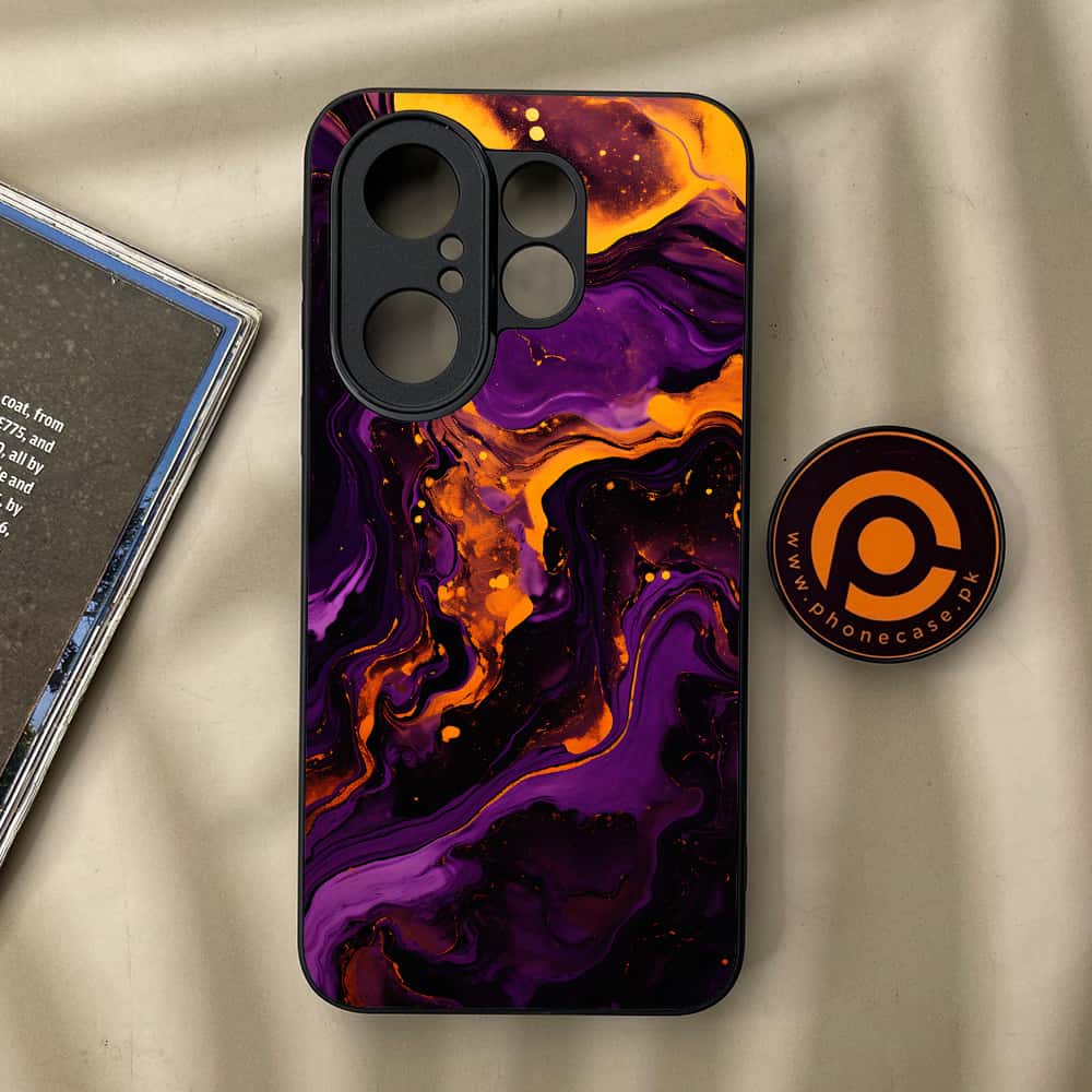 Vivo X200 FE - Liquid Marble 2.0 Series - Premium Metal Printed soft Bumper Shock Proof Case