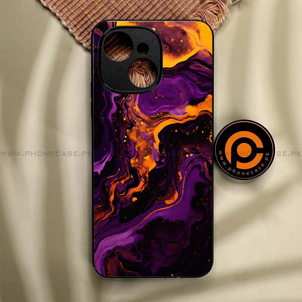 Tecno Spark 40C - Liquid Marble 2.0 Series - Premium Metal Printed soft Bumper shock Proof Case