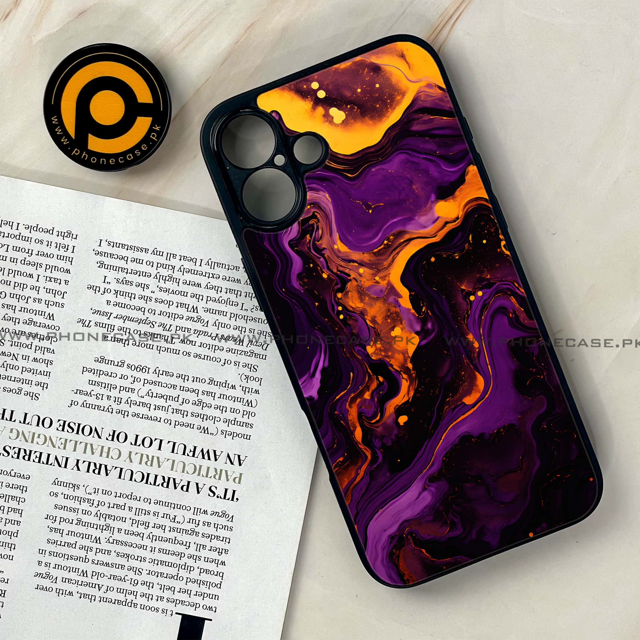 iPhone 16 Plus - Liquid Marble 2.0 Series - Premium Printed Glass soft Bumper shock Proof Case