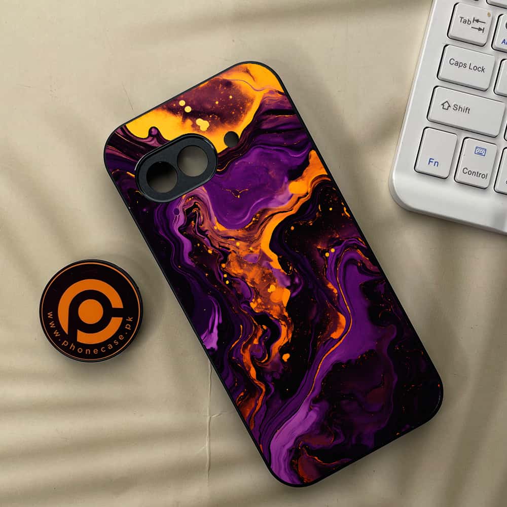 Google Pixel 9a - Liquid Marble 2.0 Series - Premium Metal Printed soft Bumper Shock Proof Case