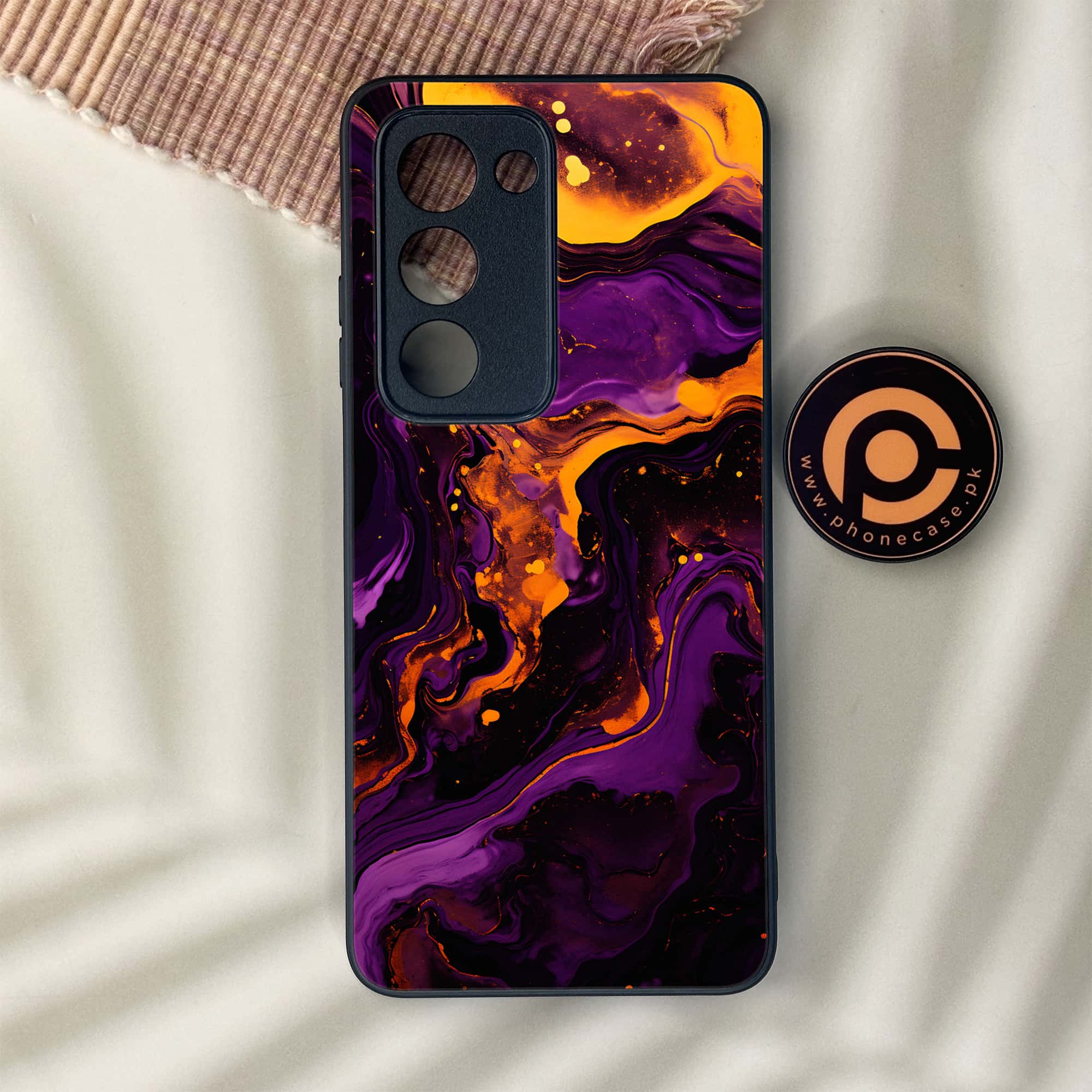 Oppo A5 2025 - Liquid Marble 2.0 Series - Premium Metal Printed soft Bumper shock Proof Case