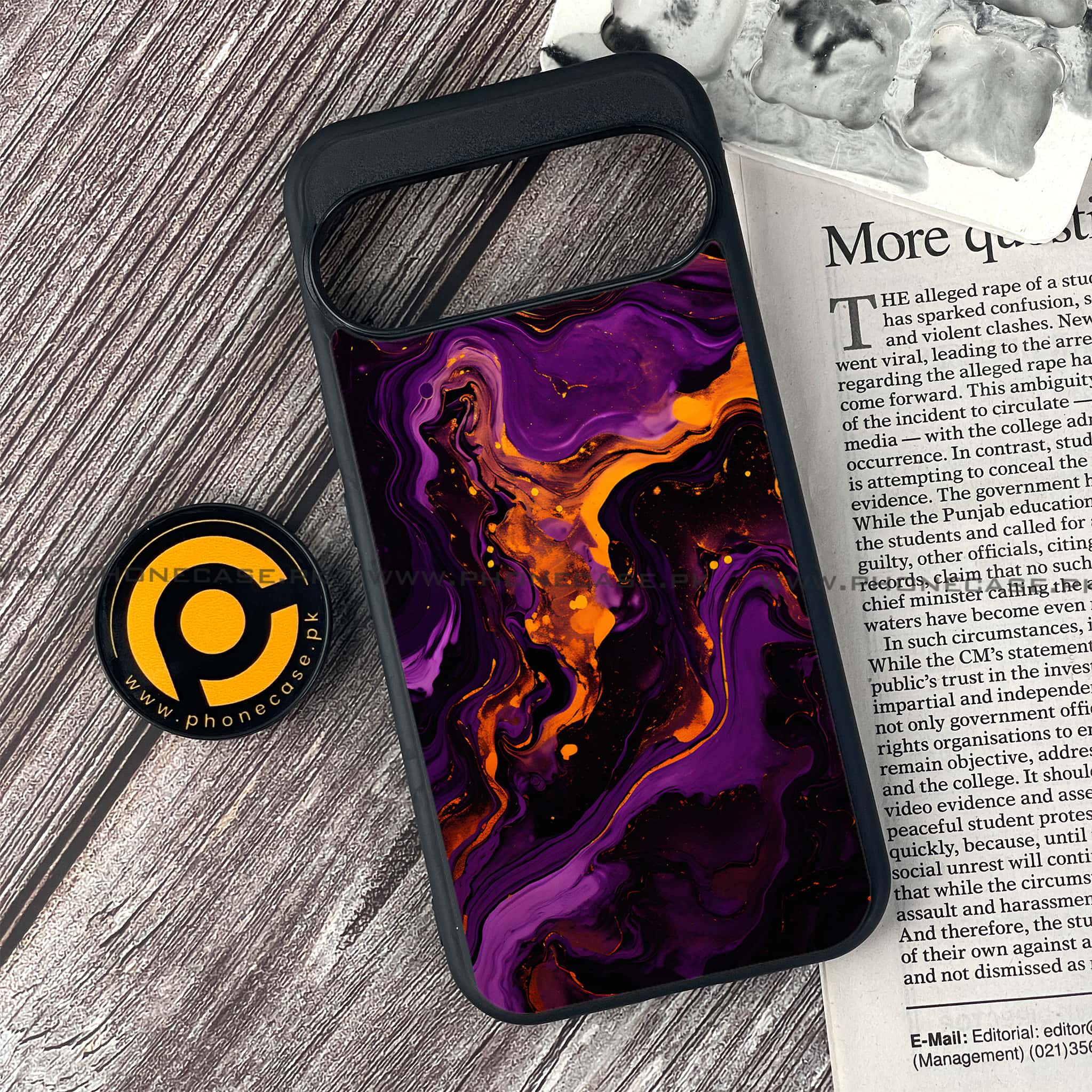 Google Pixel 9 - Liquid Marble 2.0 Series - Premium Metal Printed soft Bumper Shock Proof Case