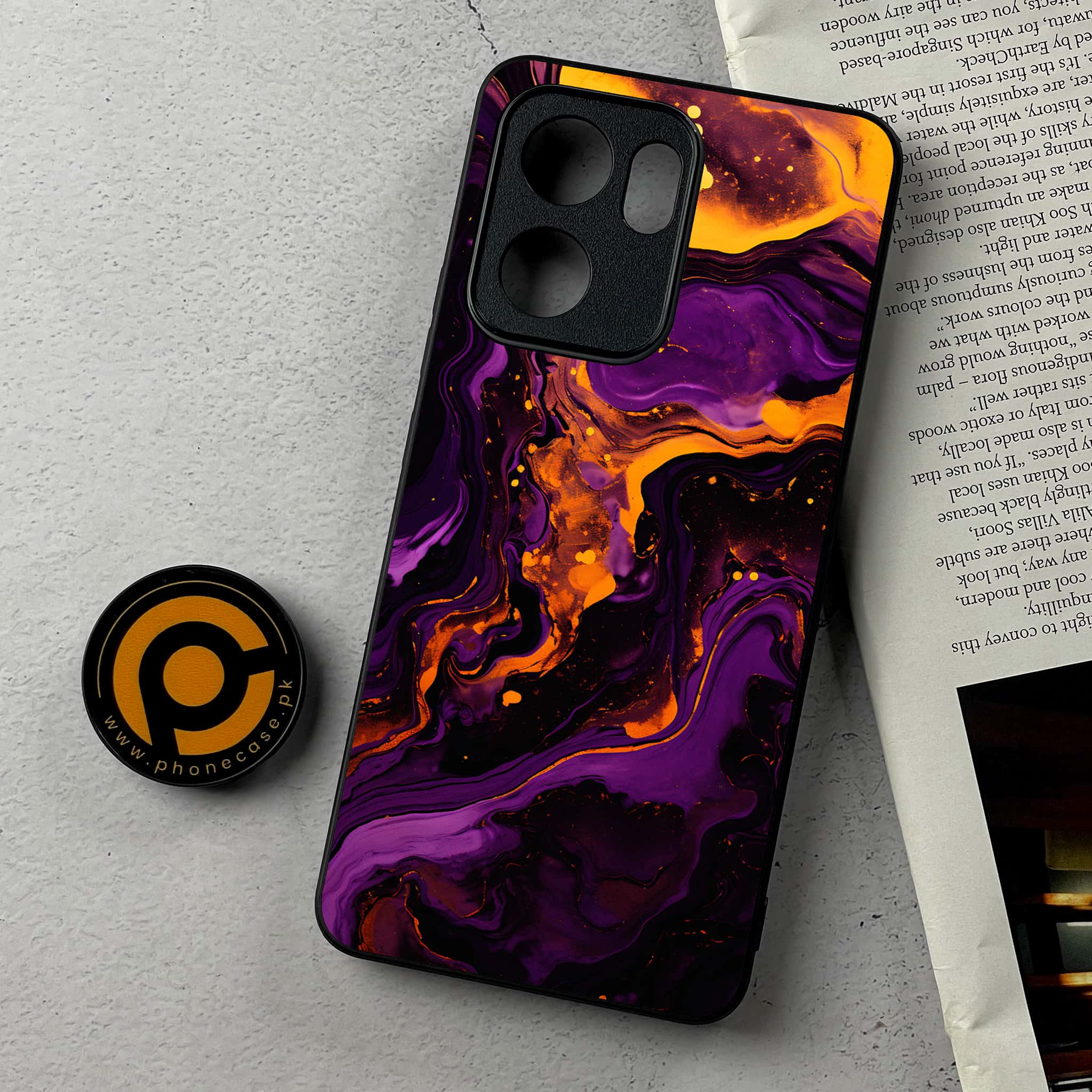 Oppo Reno 13F - Liquid Marble 2.0 Series - Premium Metal Printed Soft Bumper Shockproof Case