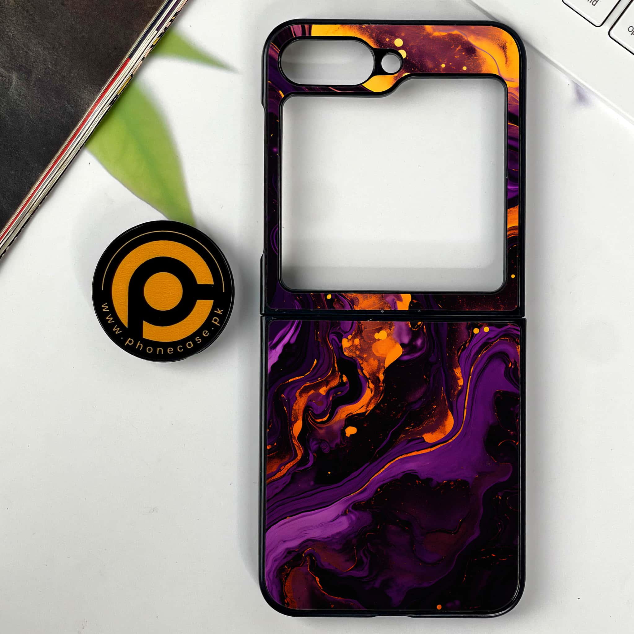 Galaxy Z Flip 7 - Liquid Marble 2.0 Series - Premium Metal Printed soft Bumper shock Proof Case