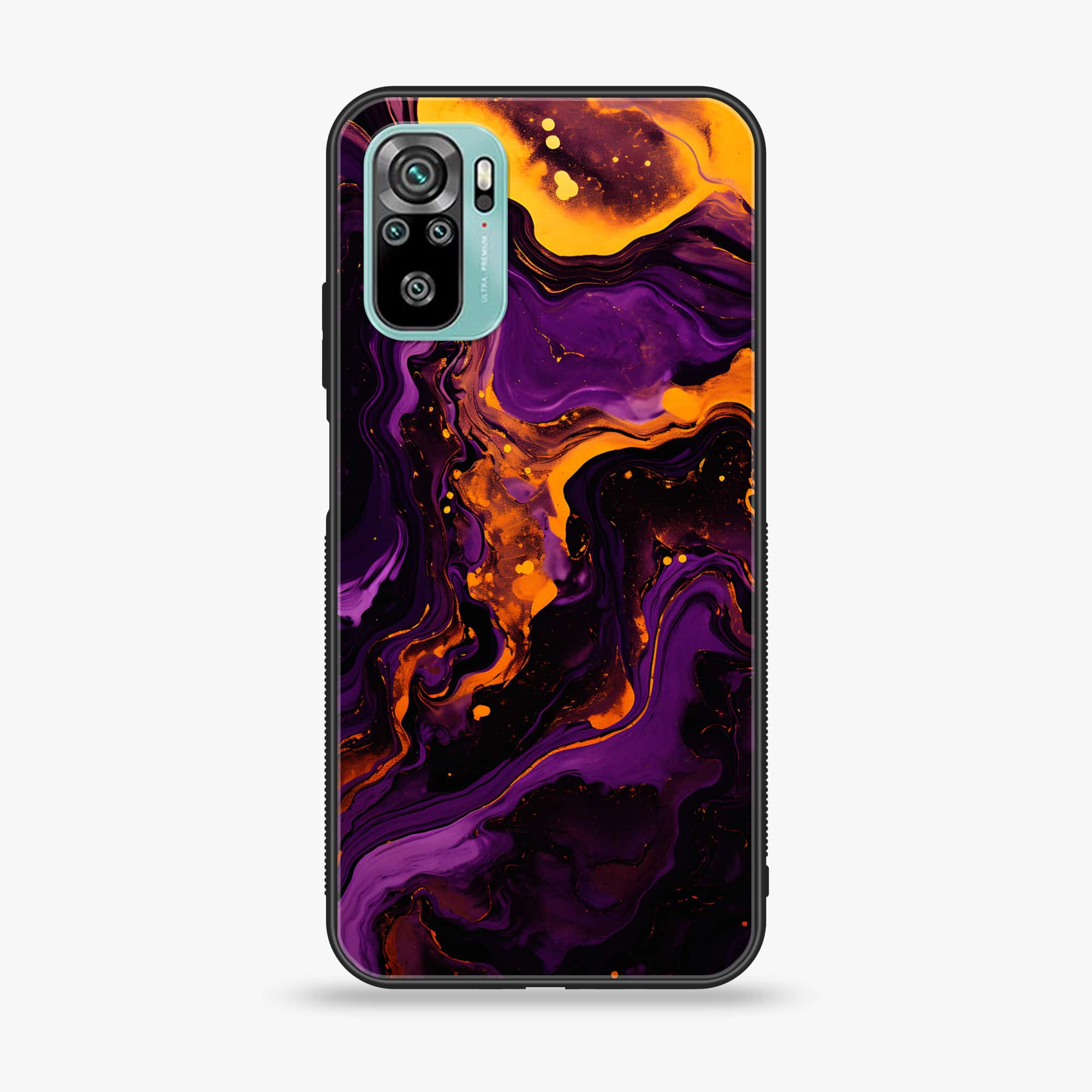 Xiaomi Redmi Note 10 - Liquid Marble 2.0 Series - Premium Printed Glass soft Bumper shock Proof Case