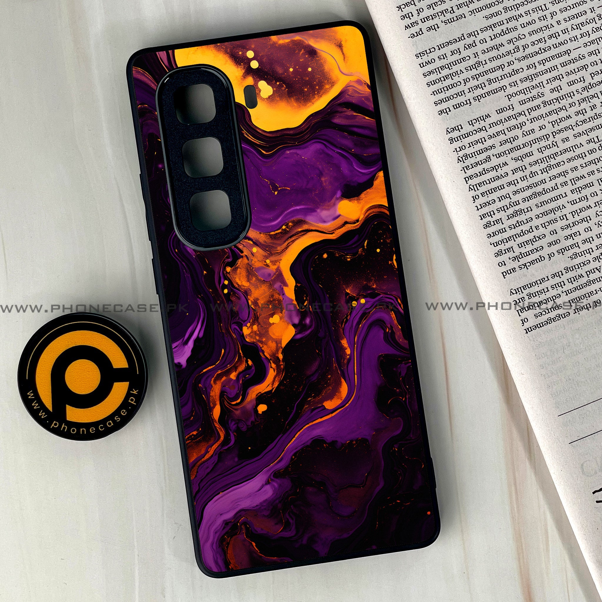 Infinix Hot 60 Pro Plus - Liquid Marble 2.0 Series - Premium Metal Printed soft Bumper shock Proof Case