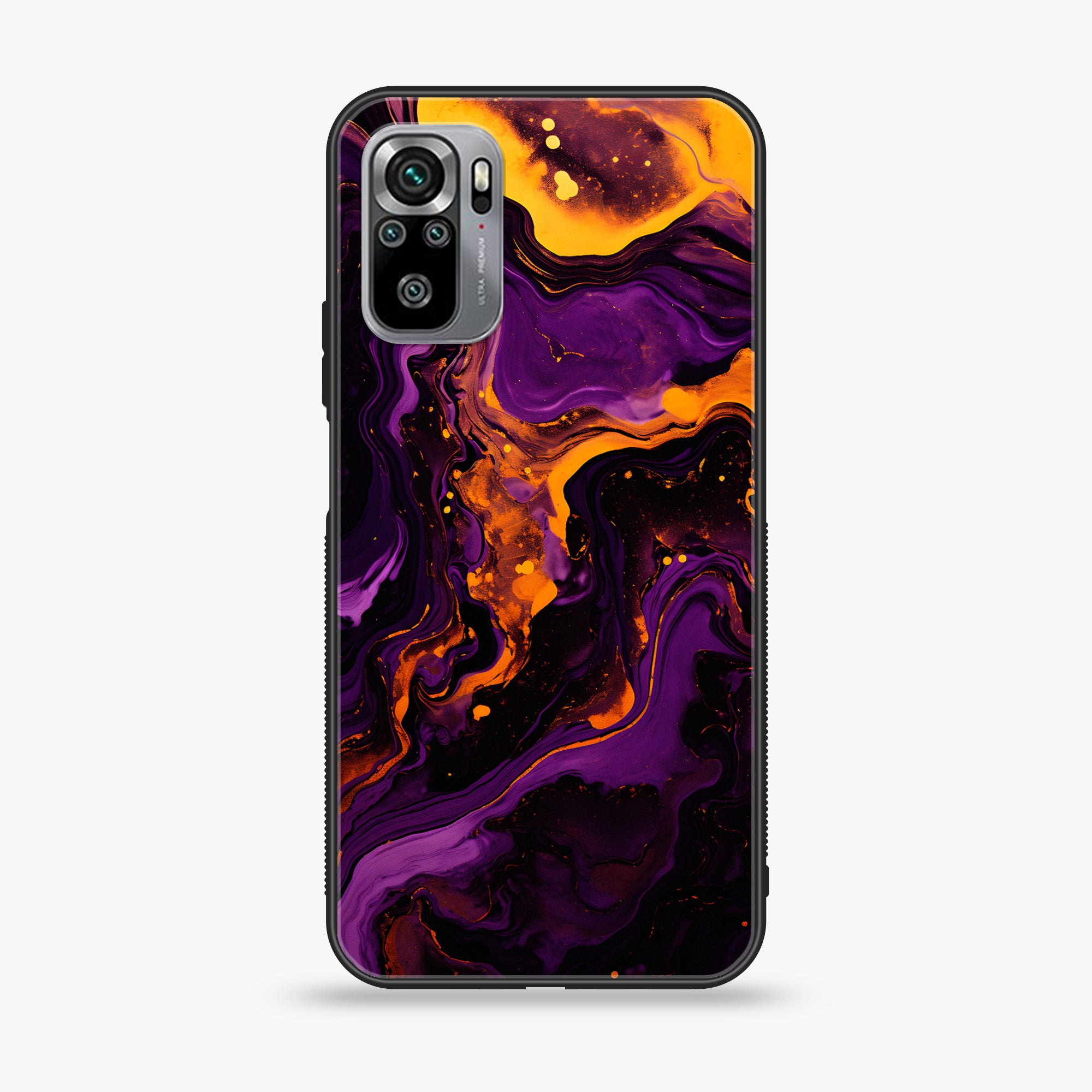 Xiaomi Redmi Note 10S- Liquid Marble 2.0 Series - Premium Printed Glass soft Bumper shock Proof Case