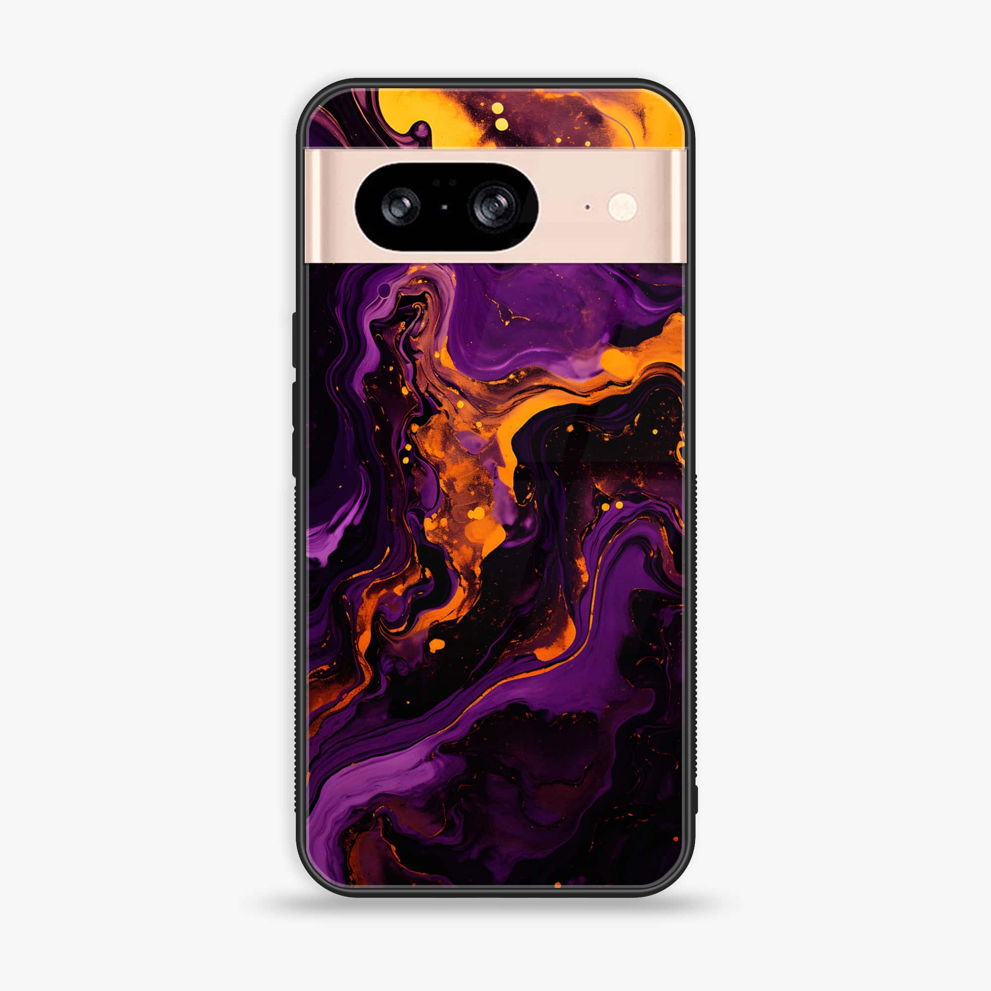 Google Pixel 8 - Liquid Marble 2.0 Series - Premium Metal Printed soft Bumper Shock Proof Case