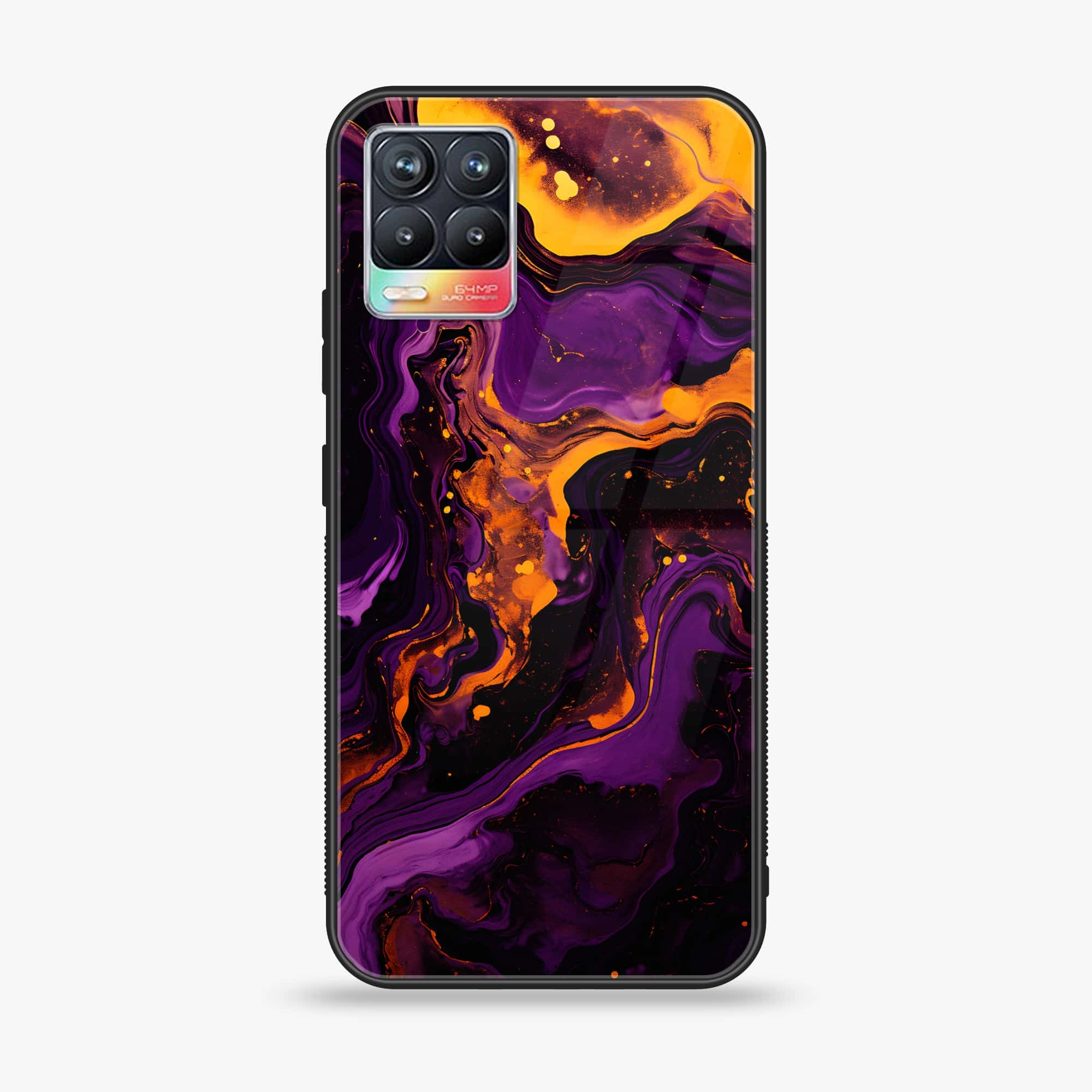 Realme 8 Pro - Liquid Marble 2.0 Series - Premium Printed Glass soft Bumper shock Proof Case