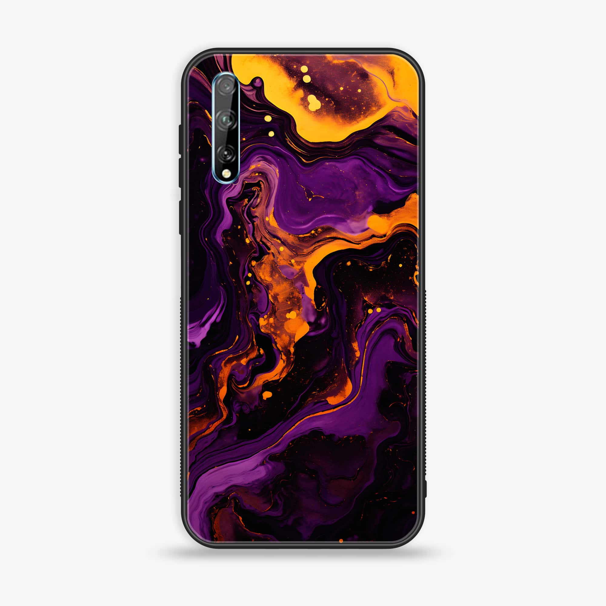 Huawei Y8p - Liquid Marble 2.0 Series - Premium Printed Glass soft Bumper shock Proof Case