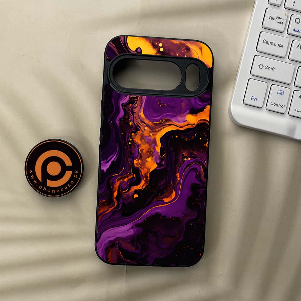 Google Pixel 10  - Liquid Marble 2.0 Series - Premium Metal Printed soft Bumper Shockof Case
