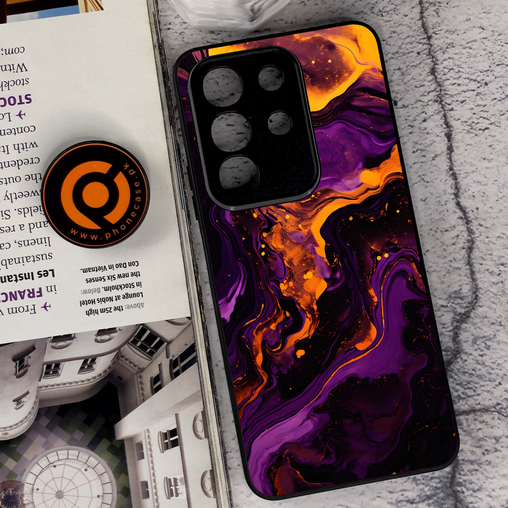 Vivo Y29 4G - Liquid Marble 2.0 Series - Premium Metal Printed soft Bumper Shock Proof Case