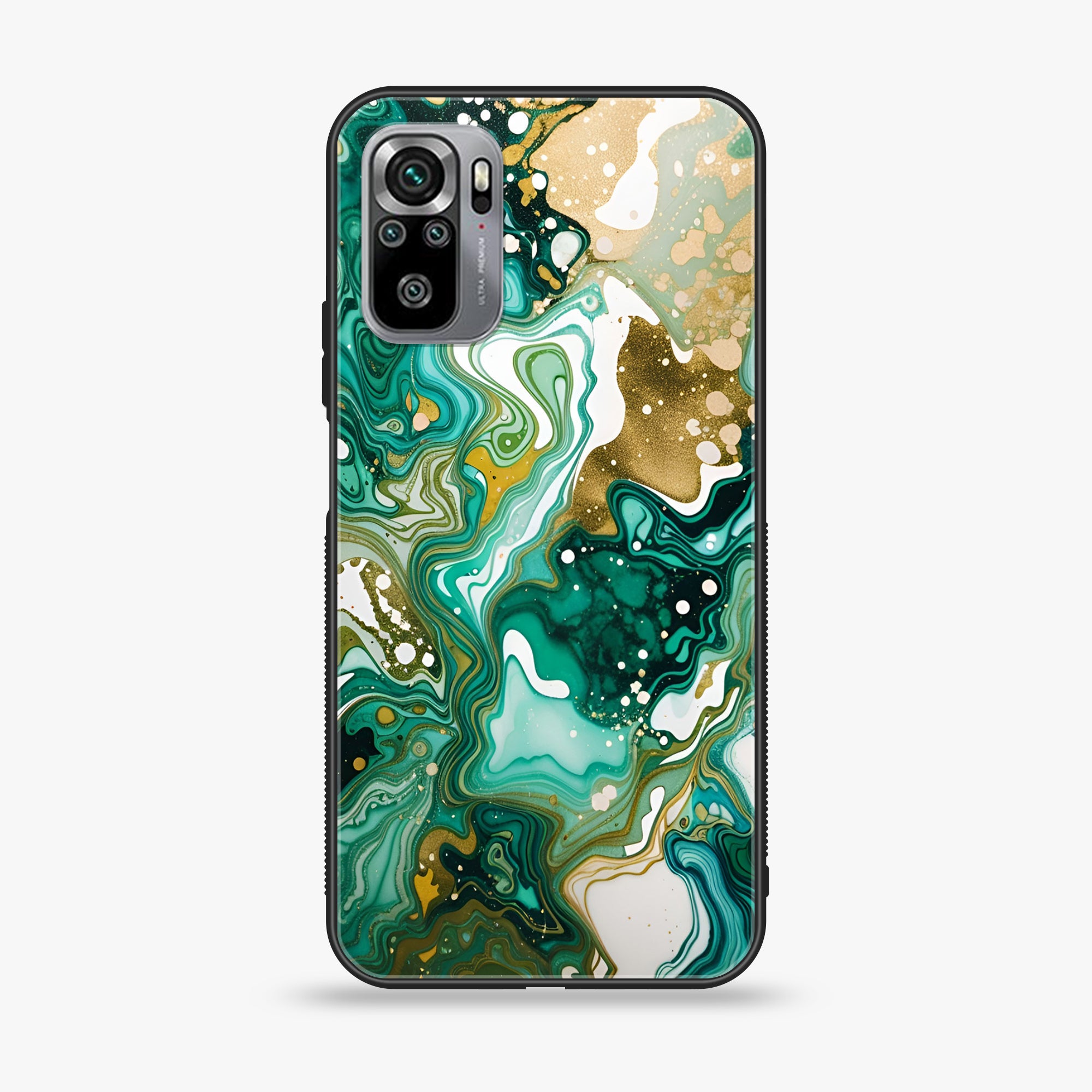 Xiaomi Redmi Note 10S- Liquid Marble 2.0 Series - Premium Printed Glass soft Bumper shock Proof Case