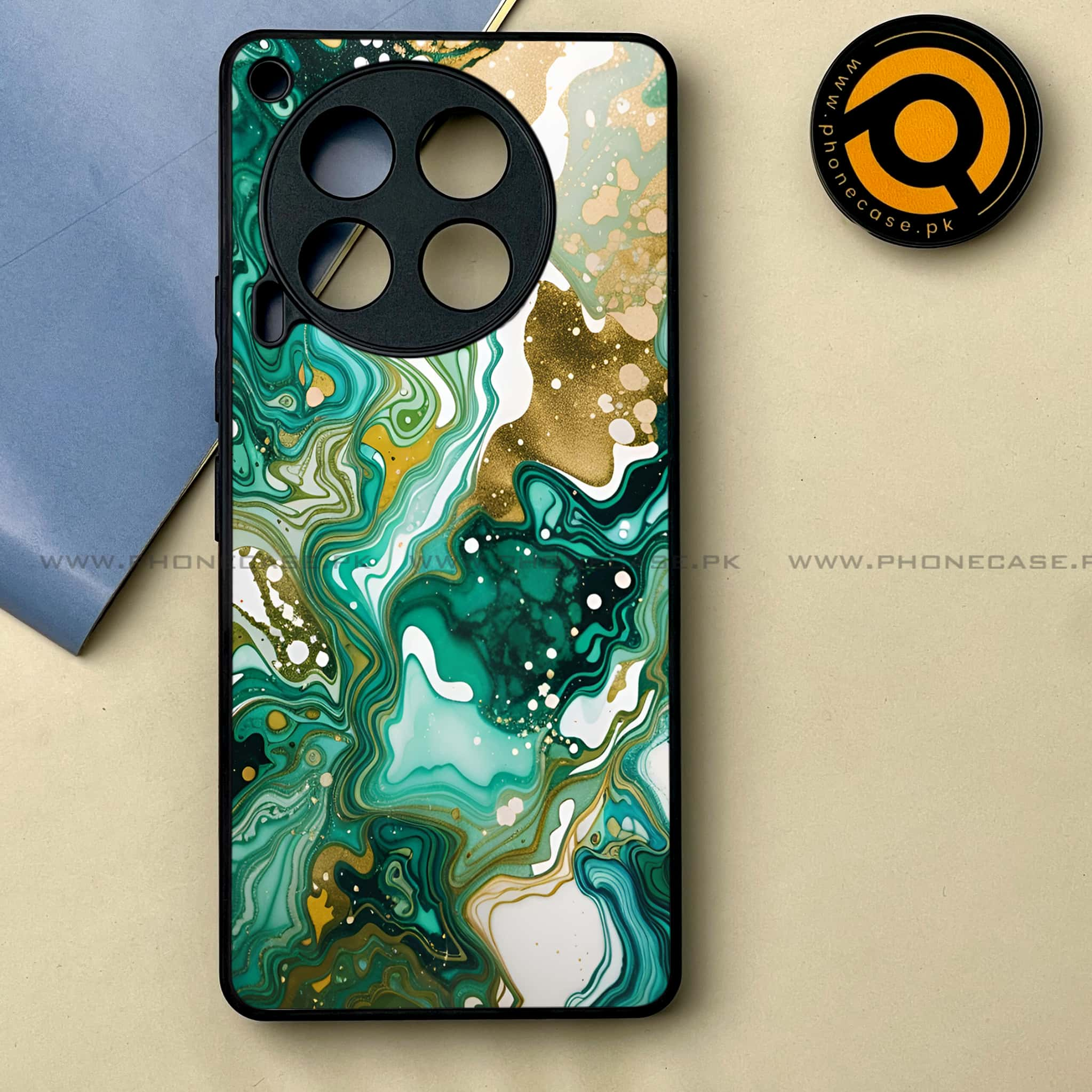 Tecno Camon 30 - Liquid Marble 2.0 Series -  Premium Printed Metal soft Bumper shock Proof Case