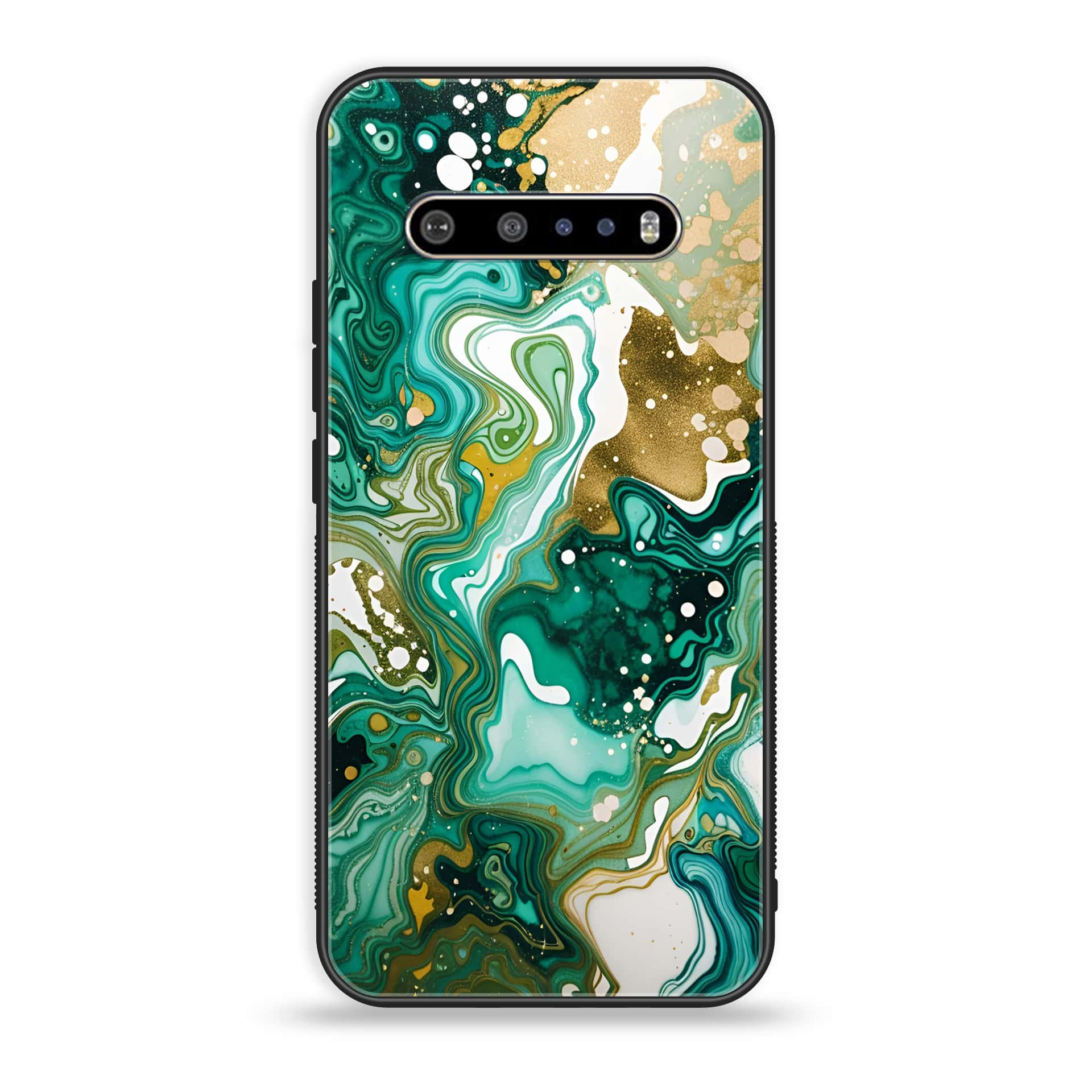 LG V60 Liquid Marble 2.0 Series Premium Printed Glass soft Bumper shock Proof Case