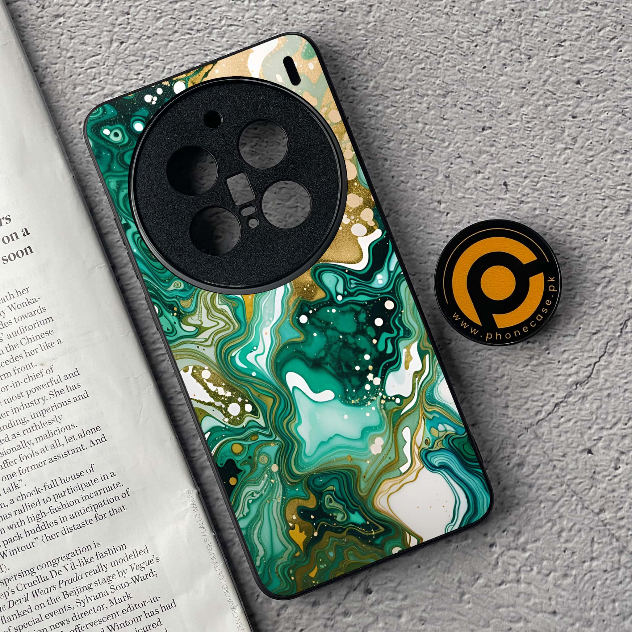 Vivo X200 Pro - Liquid Marble 2.0 Series - Premium Metal  Printed soft Bumper shock Proof Case