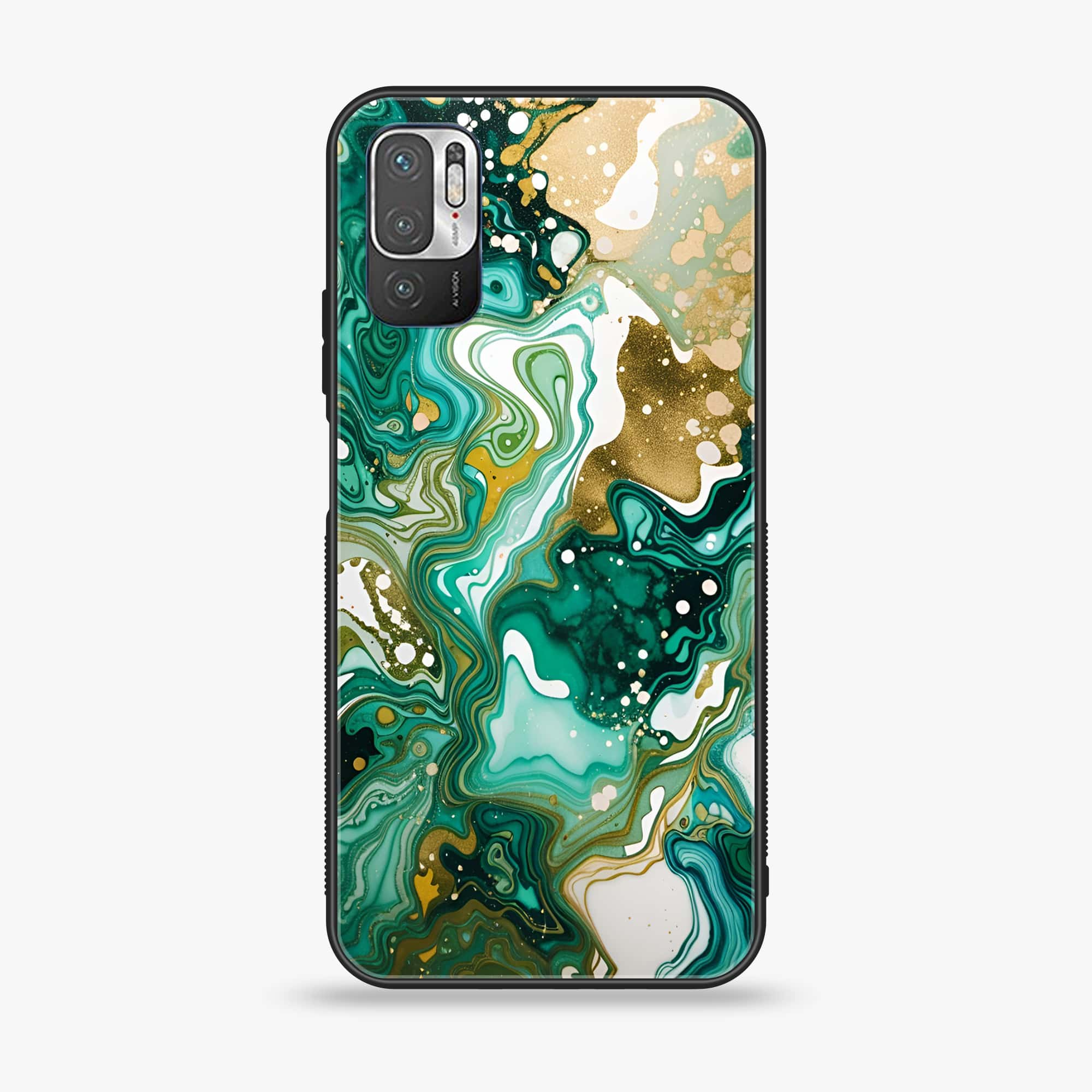 Xiaomi Redmi Note 10 5G - Liquid Marble 2.0 Series - Premium Printed Glass soft Bumper shock Proof Case