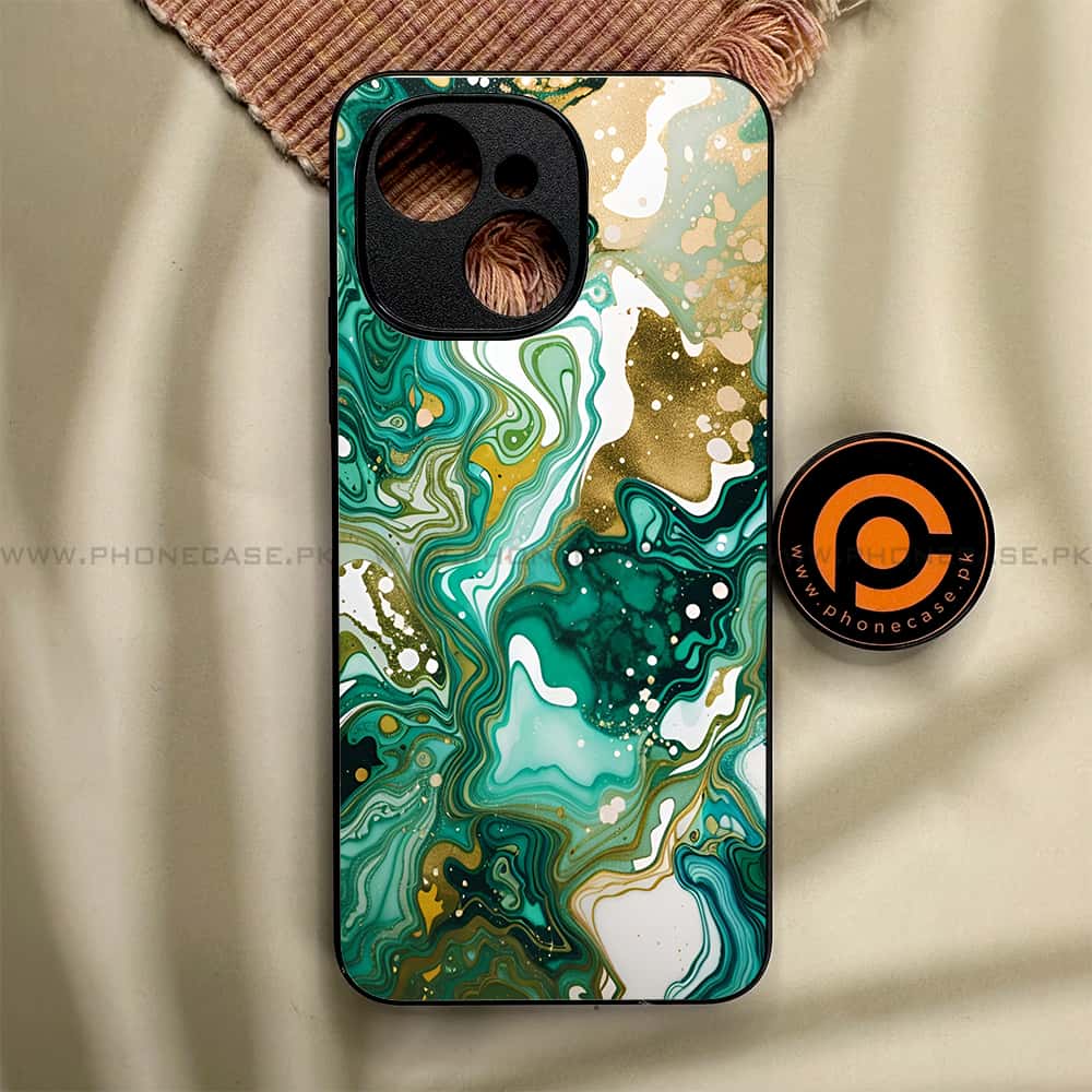 Tecno Spark 40C - Liquid Marble 2.0 Series - Premium Metal Printed soft Bumper shock Proof Case
