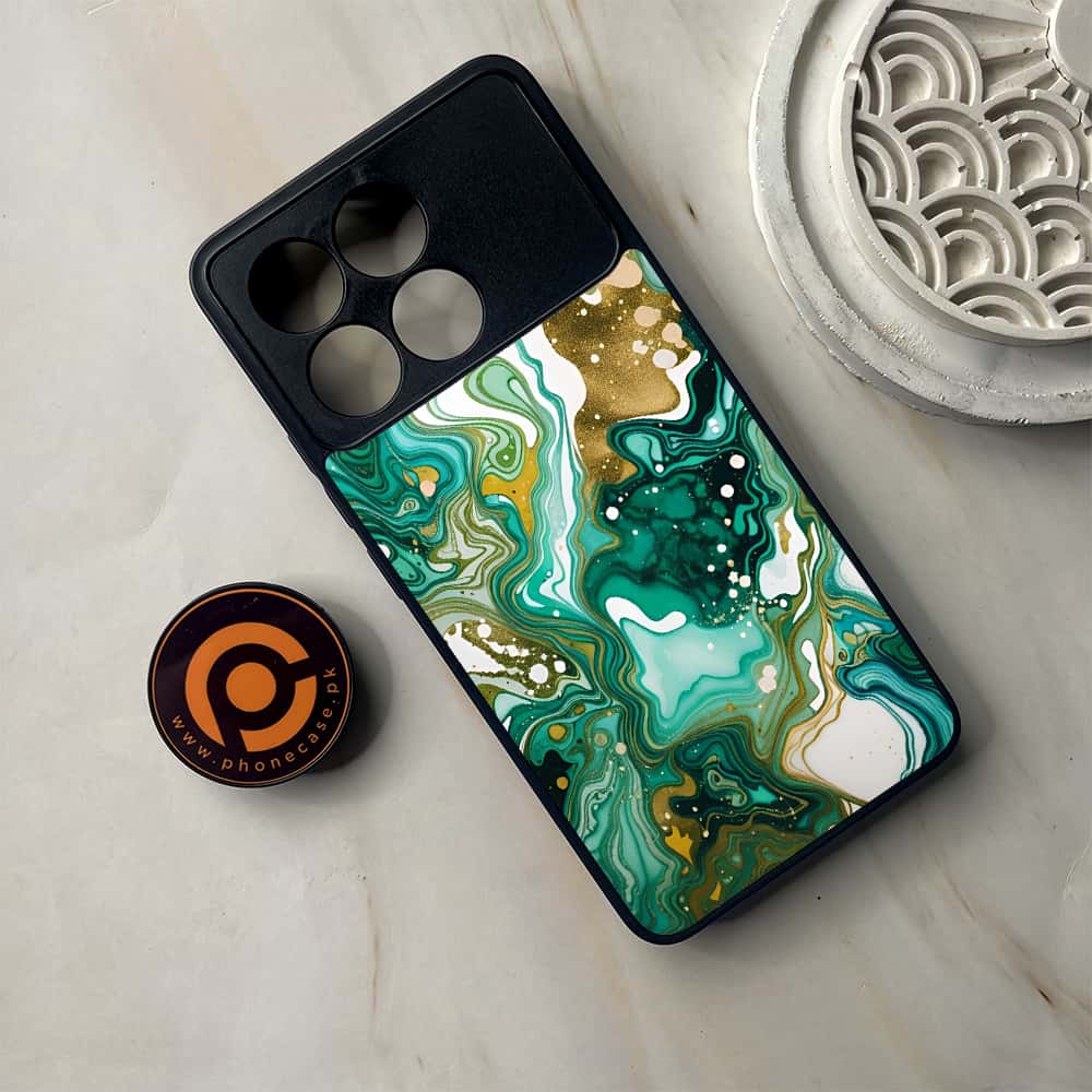 Xiaomi Poco F6 Pro - Liquid Marble 2.0 Series - Premium Metal Printed soft Bumper shock Proof Case