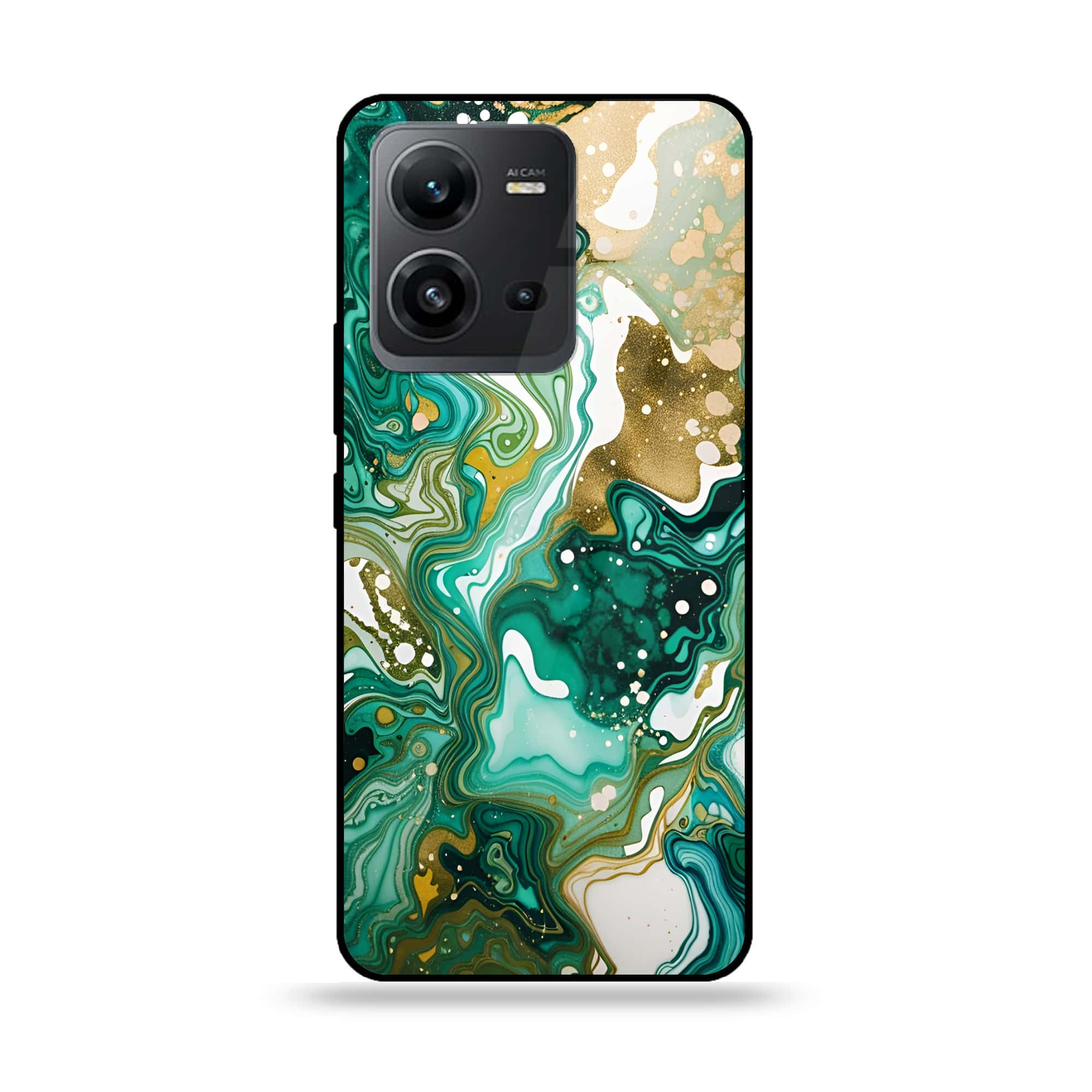 Vivo V25e  - Liquid Marble 2.0 Series - Premium Printed Glass soft Bumper shock Proof Case