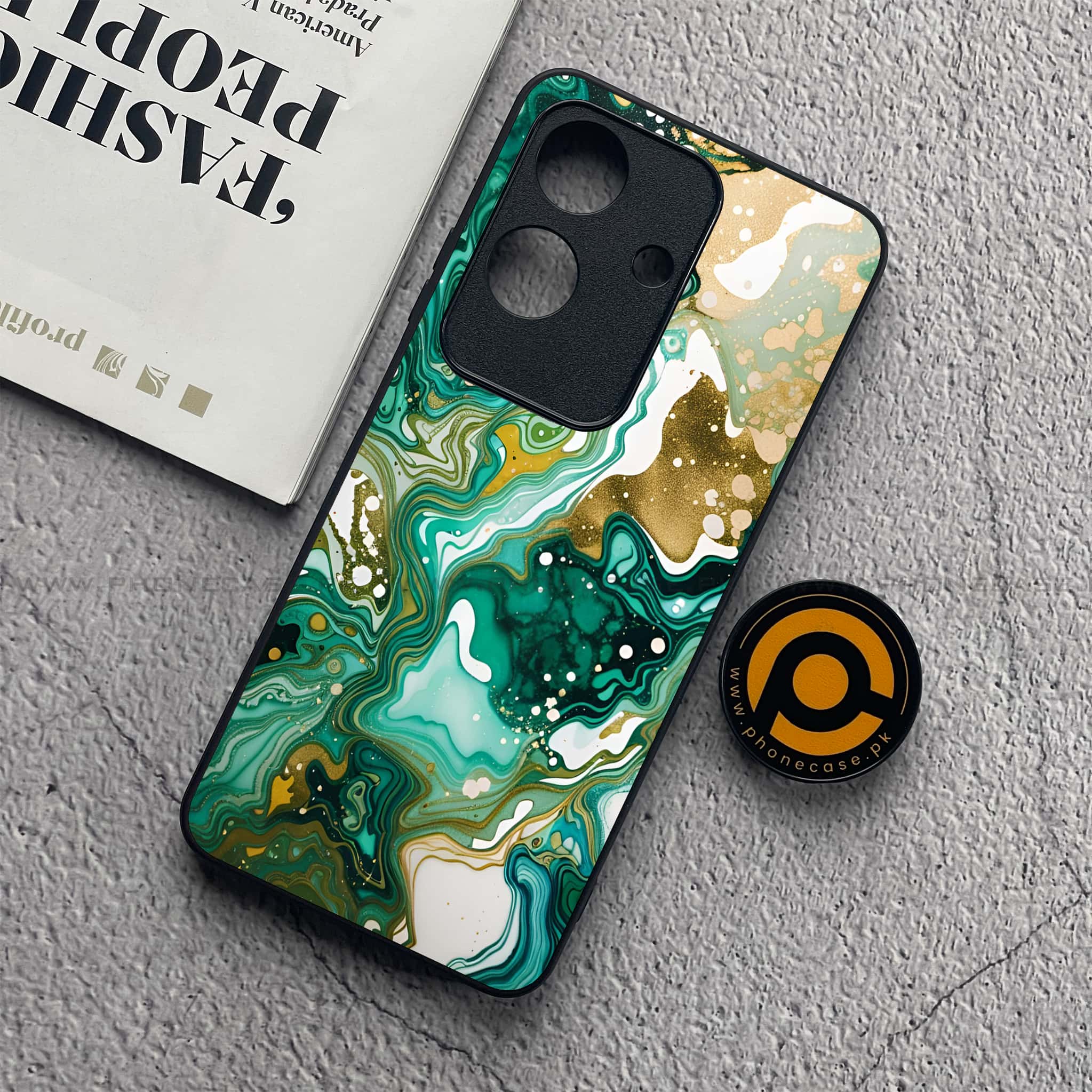 Realme Note 60x - Liquid Marble 2.0 Series - Premium Metal  Printed soft Bumper shock Proof Case