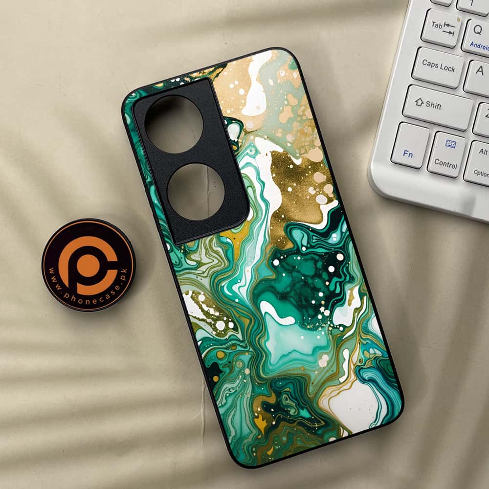 Honor X7b - Liquid Marble 2.0 Series - Premium Metal  Printed soft Bumper shock Proof Case