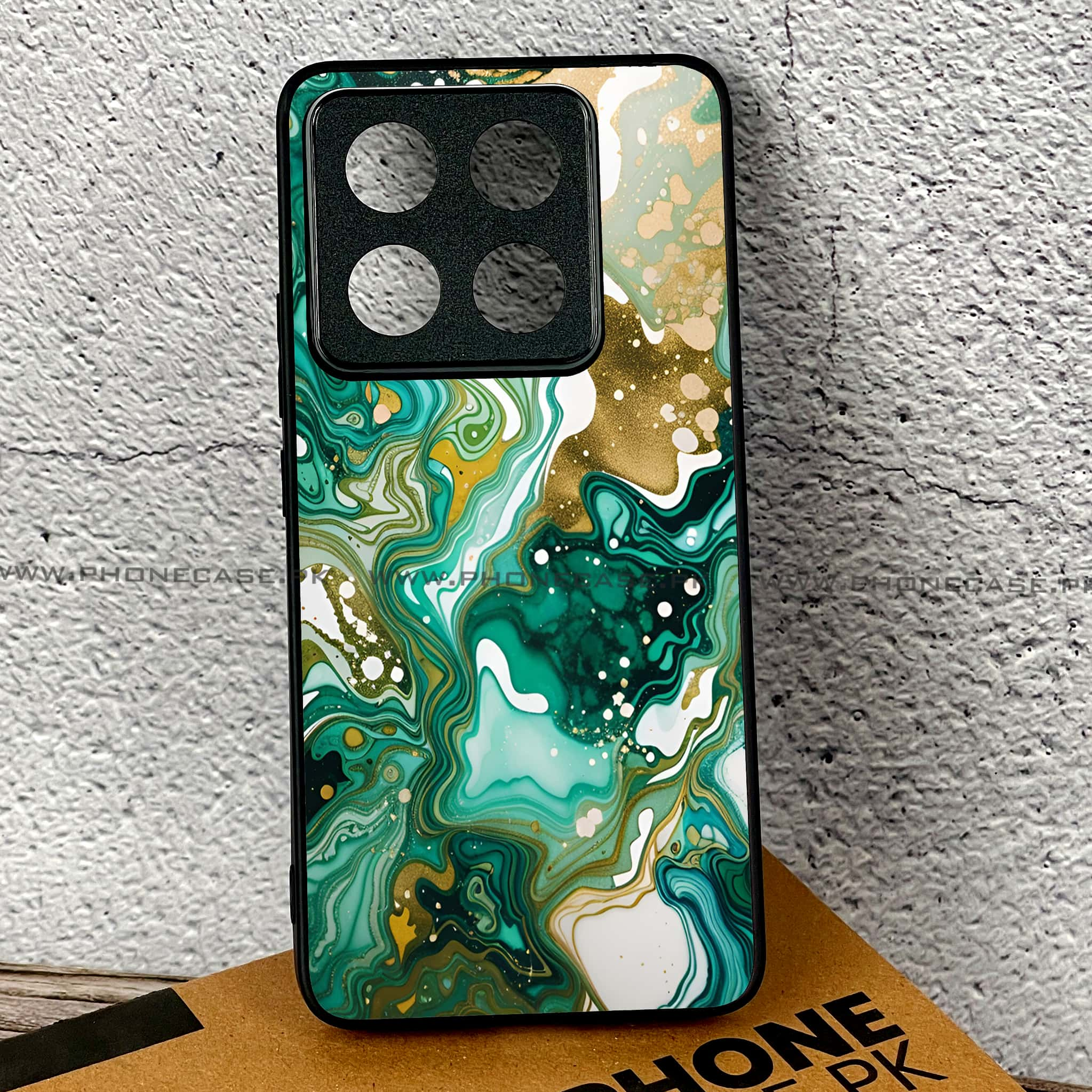 Xiaomi 14T - Liquid Marble 2.0 Series - Premium Printed Glass soft Bumper shock Proof Case