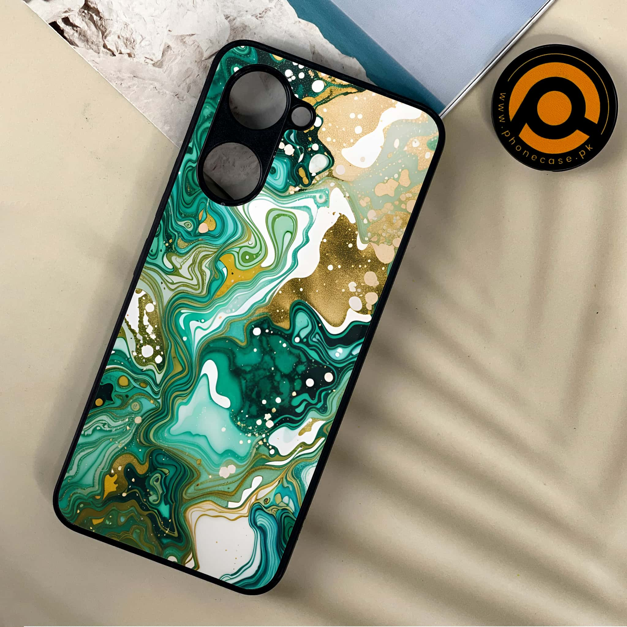 Vivo Y03 - Liquid Marble 2.0 Series - Premium Printed Metal soft Bumper shock Proof Case