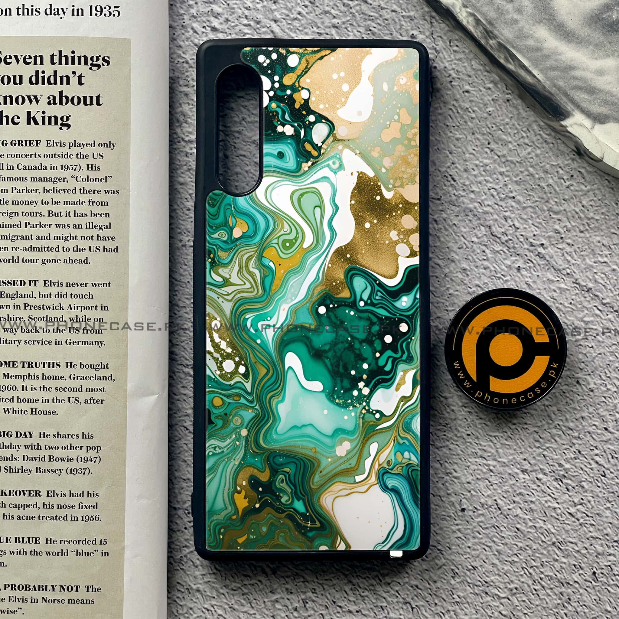LG Velvet - Liquid Marble 2.0 Series - Premium Printed Glass soft Bumper shock Proof Case