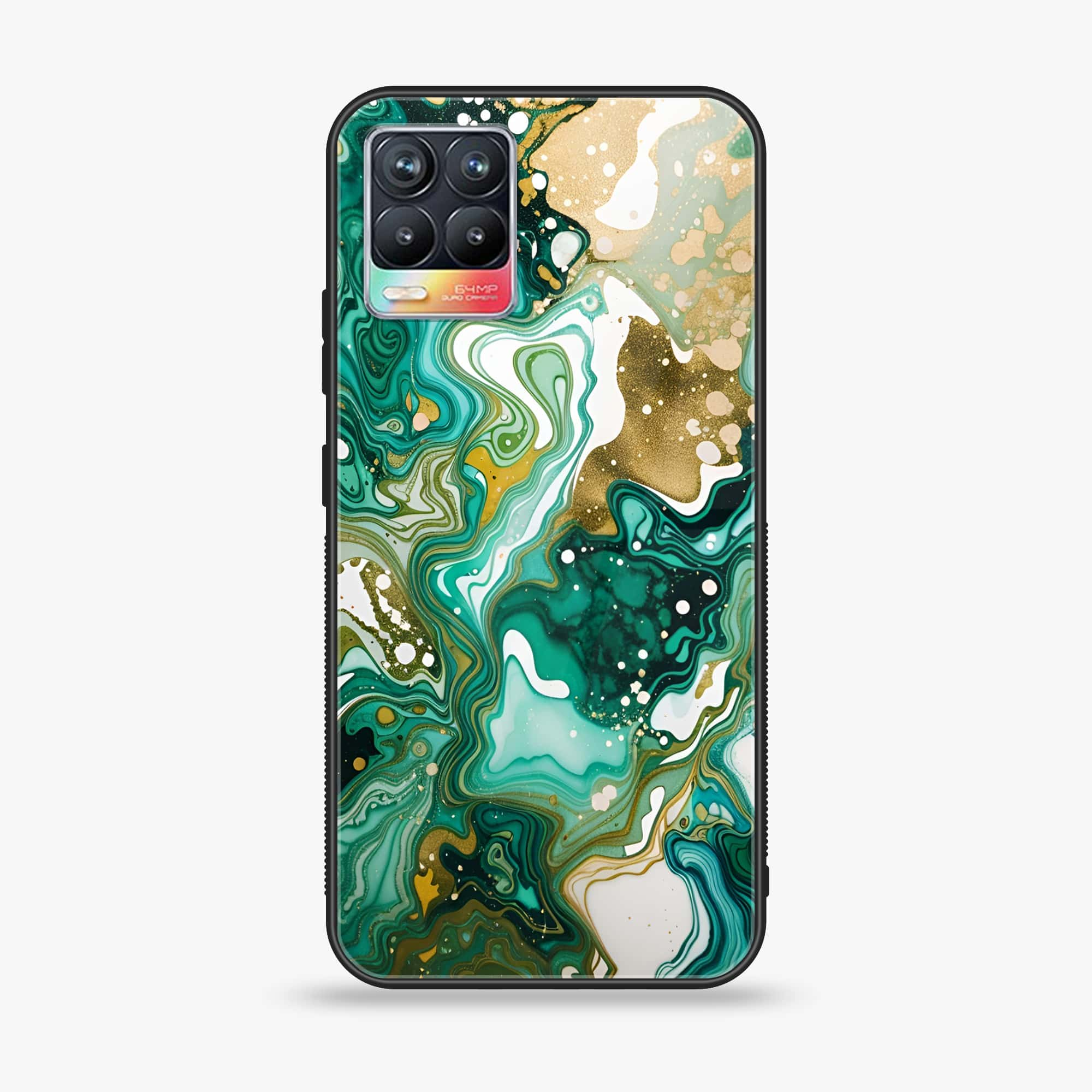 Realme 8 Pro - Liquid Marble 2.0 Series - Premium Printed Glass soft Bumper shock Proof Case