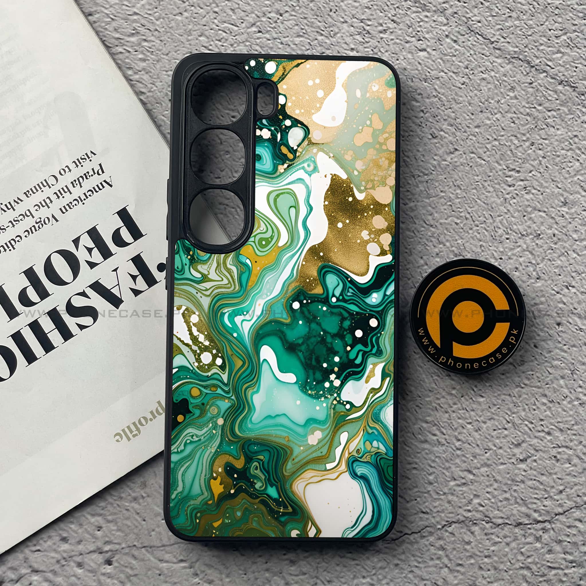 Vivo V40 Lite (IDN) - Liquid Marble 2.0 Series - Premium Metal Printed soft Bumper Shock Proof Case
