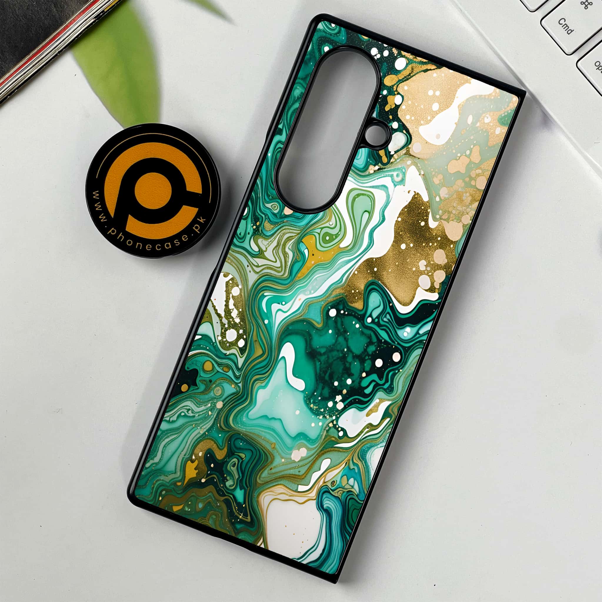 Samsung Galaxy Z Fold 7 - Liquid Marble 2.0 Series - Premium Metal Printed soft Bumper shock Proof Case
