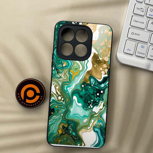Honor X6c - Liquid Marble 2.0 Design 8- Premium Metal  Printed soft Bumper shock Proof Case CS-45155