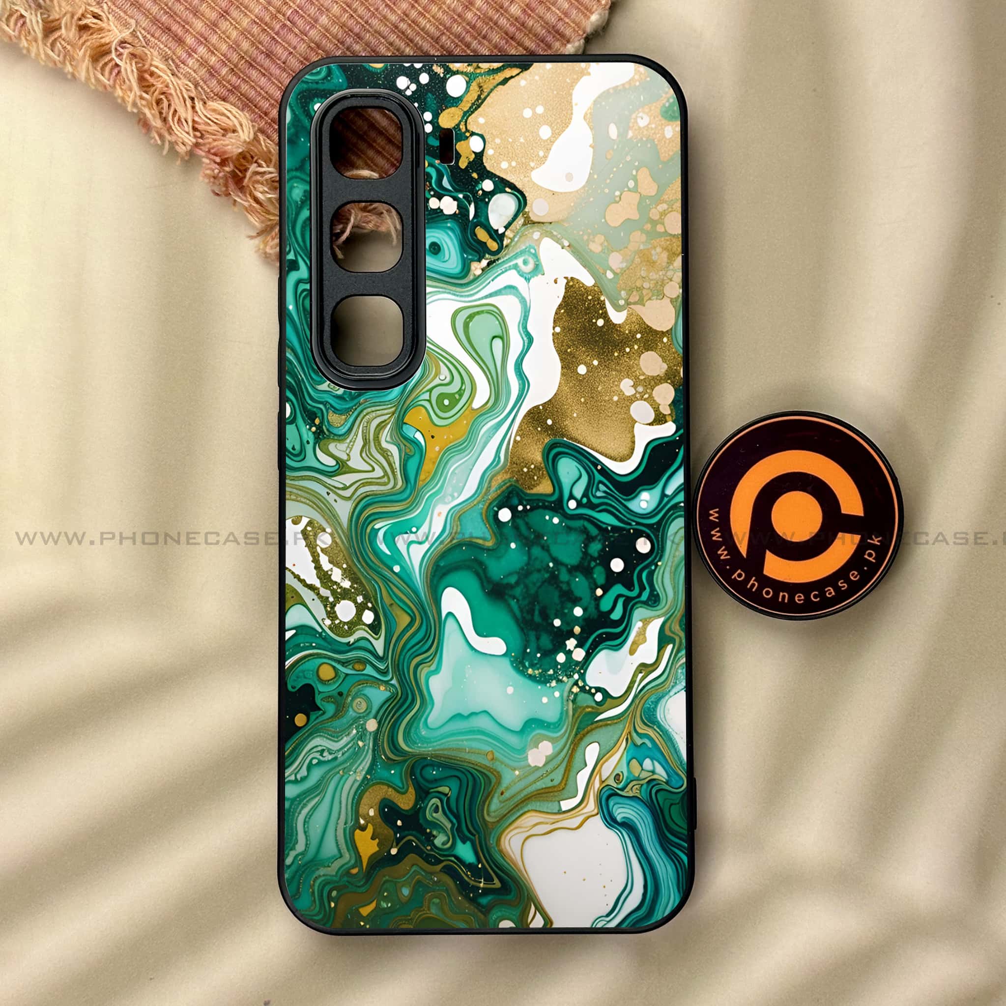 Infinix Hot 60 Pro - Liquid Marble 2.0 Series - Premium Metal Printed soft Bumper shock Proof Case