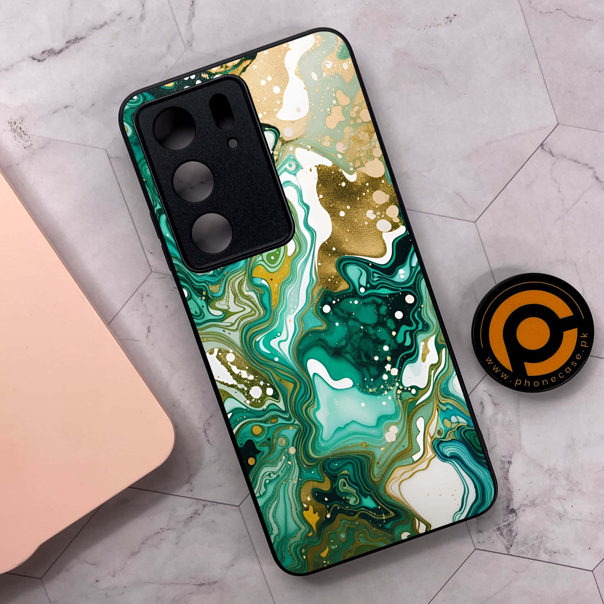 Realme C75x 4G - Liquid Marble 2.0 Series - Premium Metal Printed soft Bumper shock Proof Case