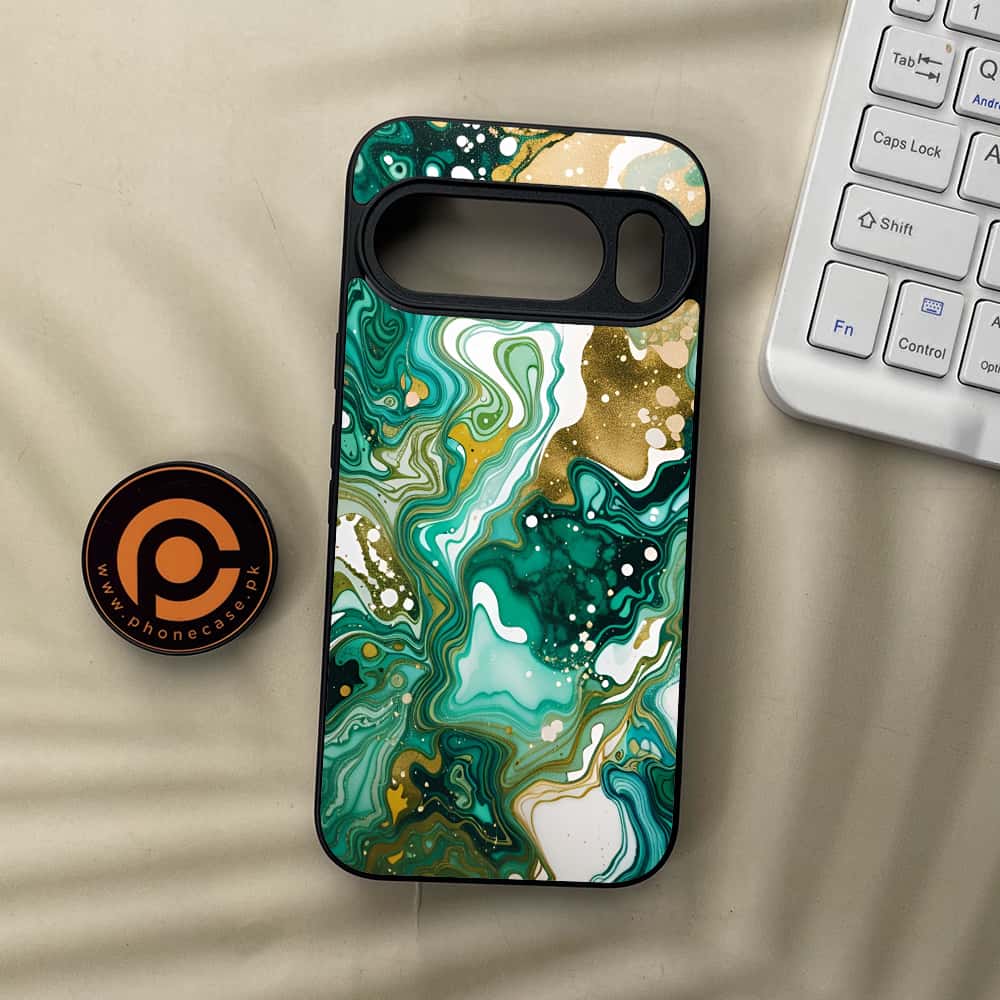 Google Pixel 10  - Liquid Marble 2.0 Series - Premium Metal Printed soft Bumper Shockof Case