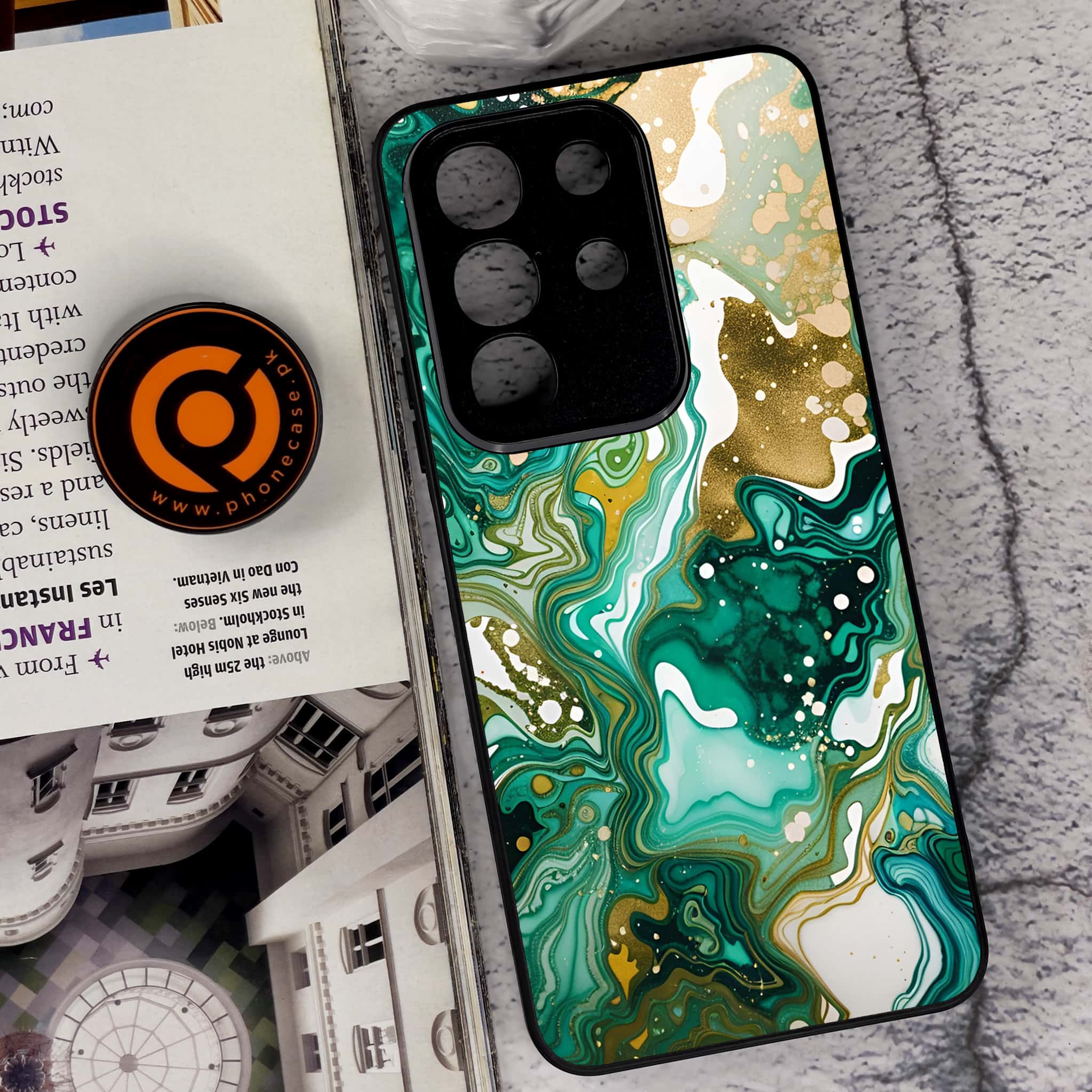 Vivo Y29 4G - Liquid Marble 2.0 Series - Premium Metal Printed soft Bumper Shock Proof Case