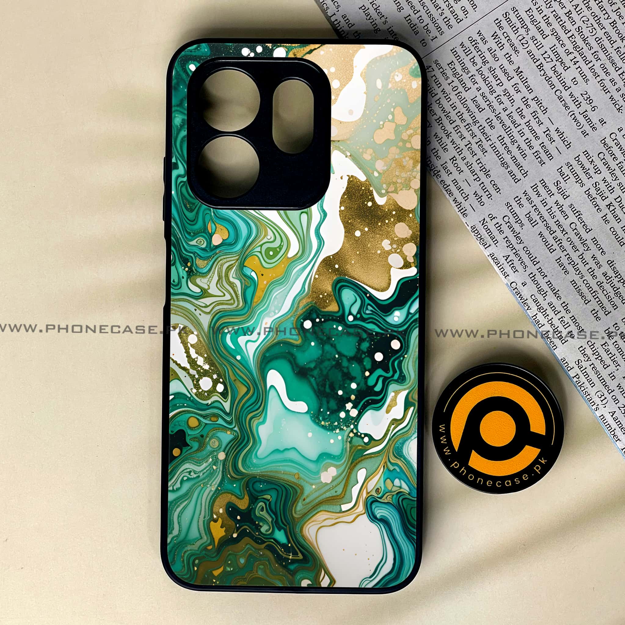 Infinix Hot 50i - Liquid Marble 2.0 Series - Premium Metal Printed soft Bumper shock Proof Case