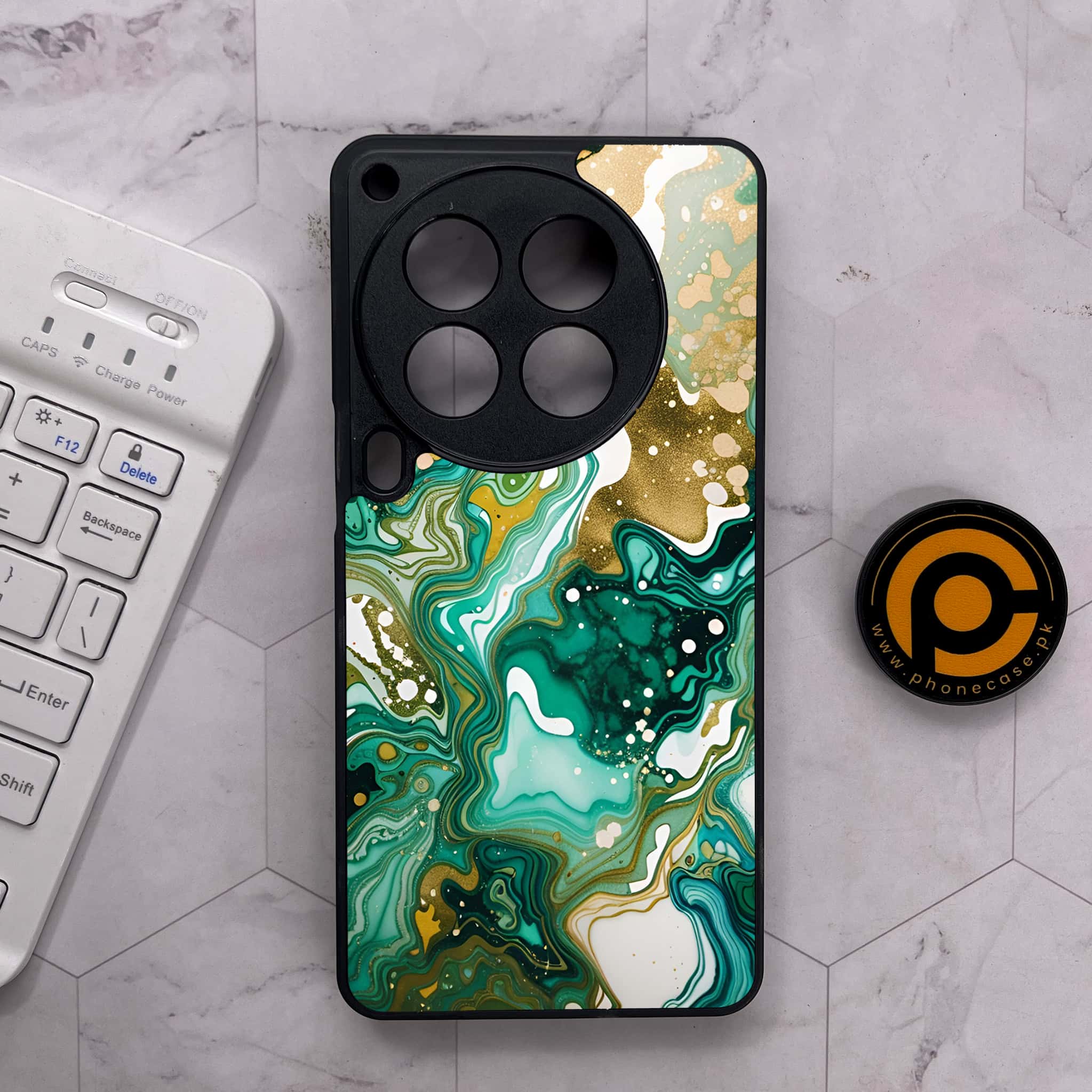 Tecno Camon 30 Premier - Liquid Marble 2.0 Series - Premium Metal Printed soft Bumper shock Proof Case