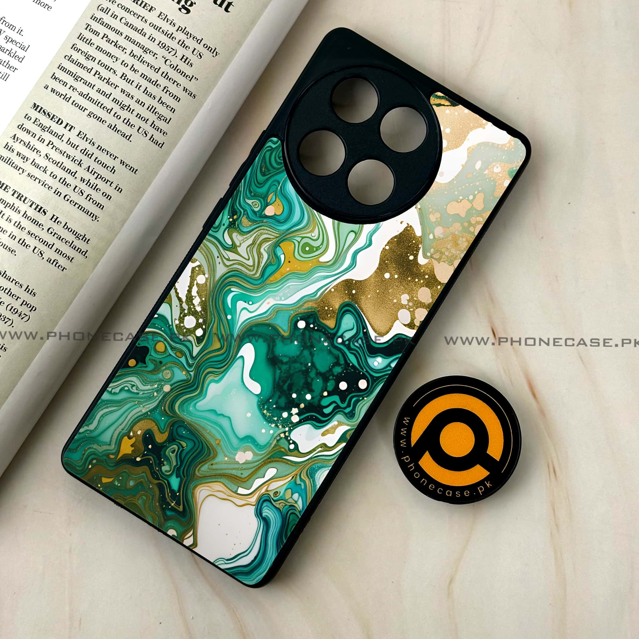 Tecno Camon 30s - Liquid Marble 2.0 Series - Premium Metal Printed soft Bumper shock Proof Case