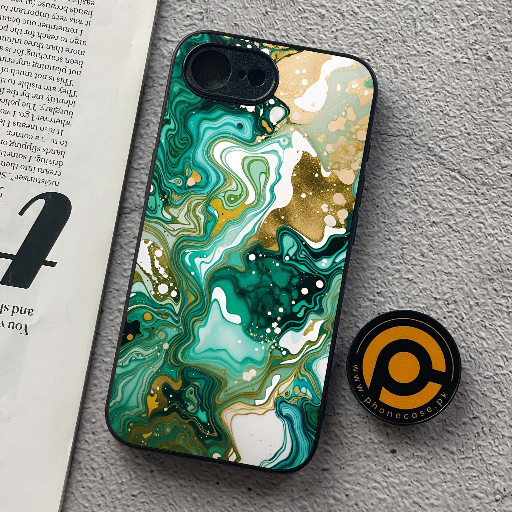 iPhone 16e - Liquid Marble 2.0 Series - Premium Metal  Printed soft Bumper shock Proof Case