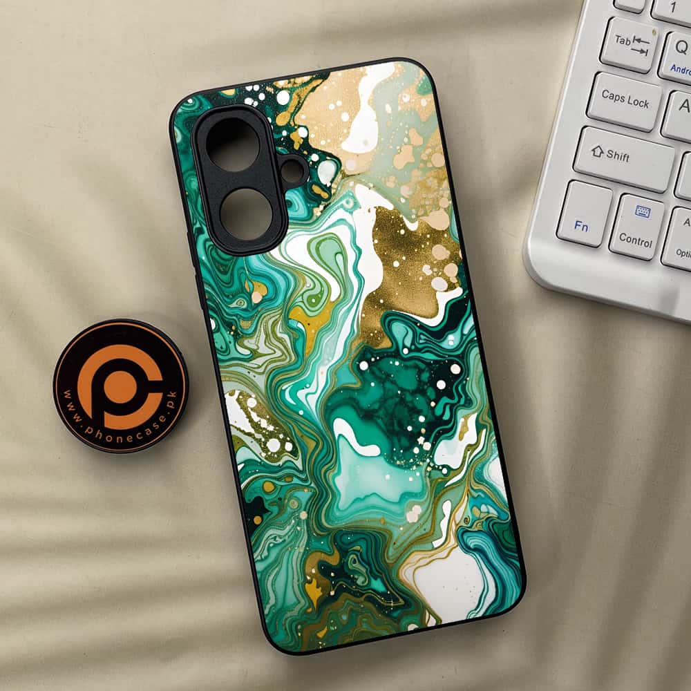 Tecno Spark Go 2 - Liquid Marble 2.0 Series - Premium Metal Printed soft Bumper Shock Proof Case