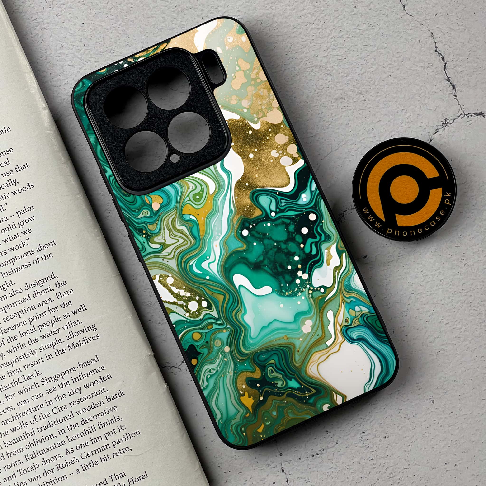 Xiaomi 15 - Liquid Marble 2.0 Series - Premium Metal Printed soft Bumper shock Proof Case