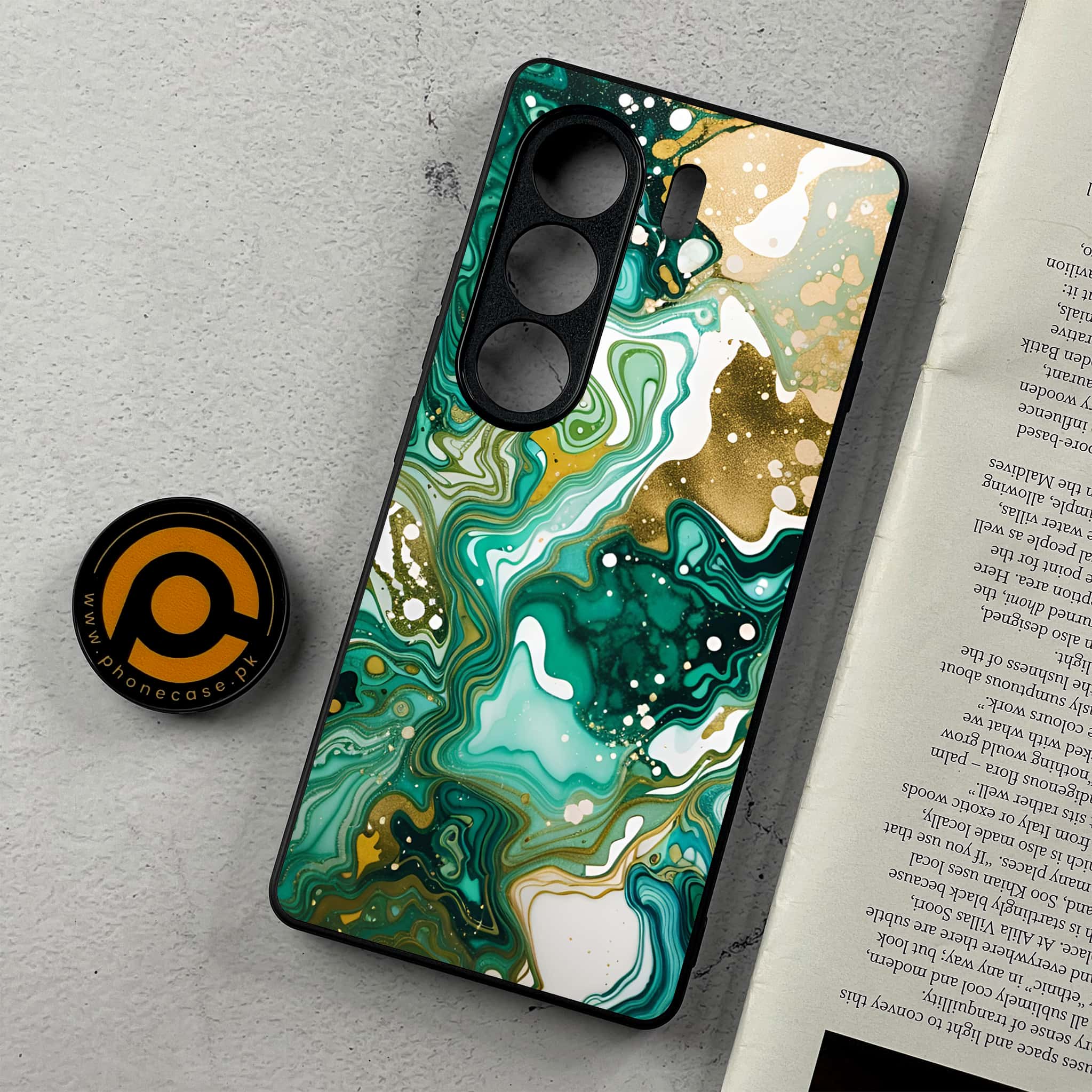 Tecno Camon 40 - Liquid Marble 2.0 Series - Premium Metal Printed Soft Bumper Shockproof Case