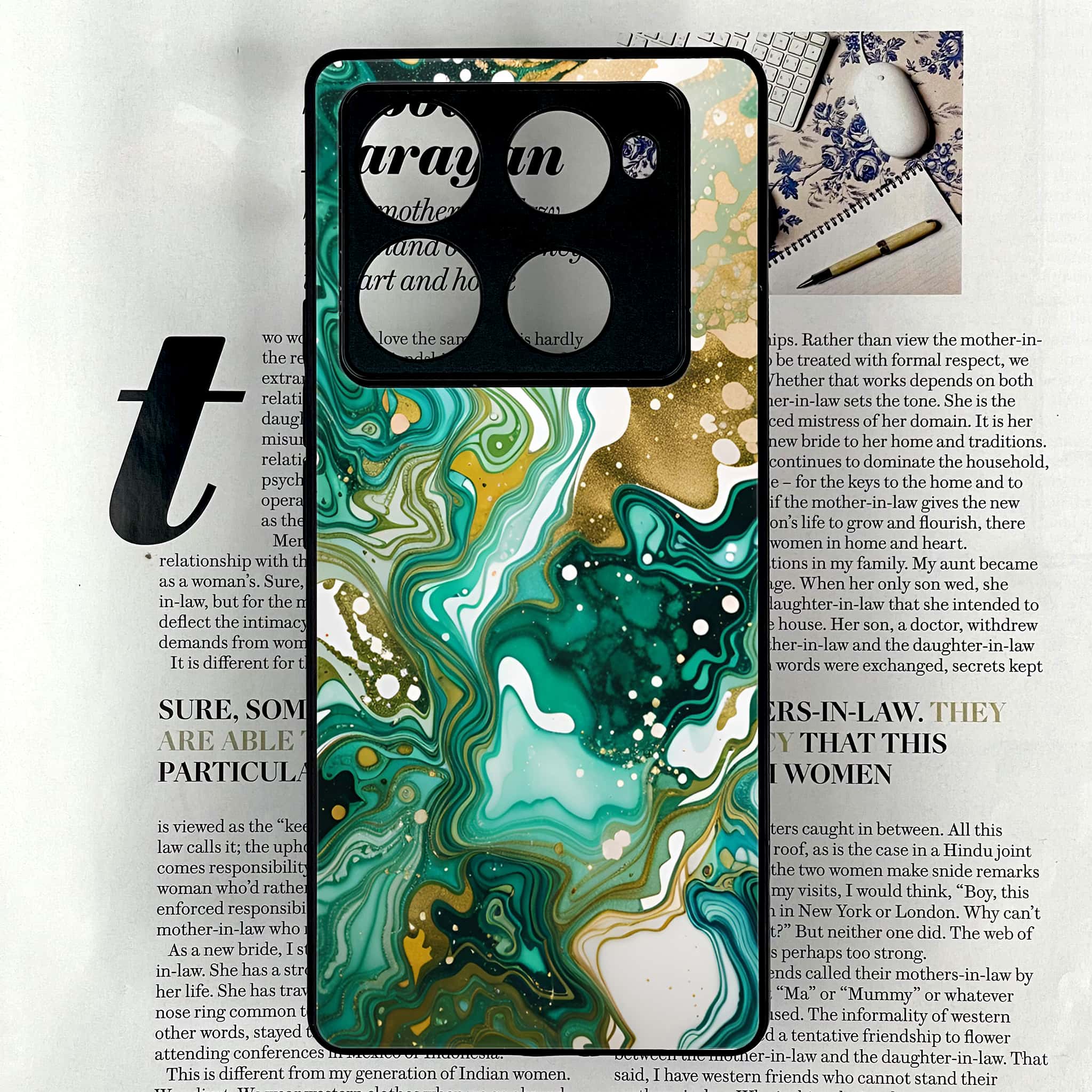 Infinix Note 40 Pro Plus - Liquid Marble 2.0 Series - Premium Metal Printed soft Bumper shock Proof Case