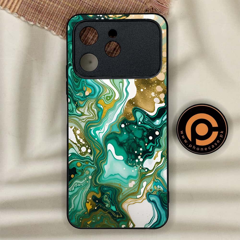 Tecno Spark 40 - Liquid Marble 2.0 Series - Premium Metal Printed soft Bumper shock Proof Case