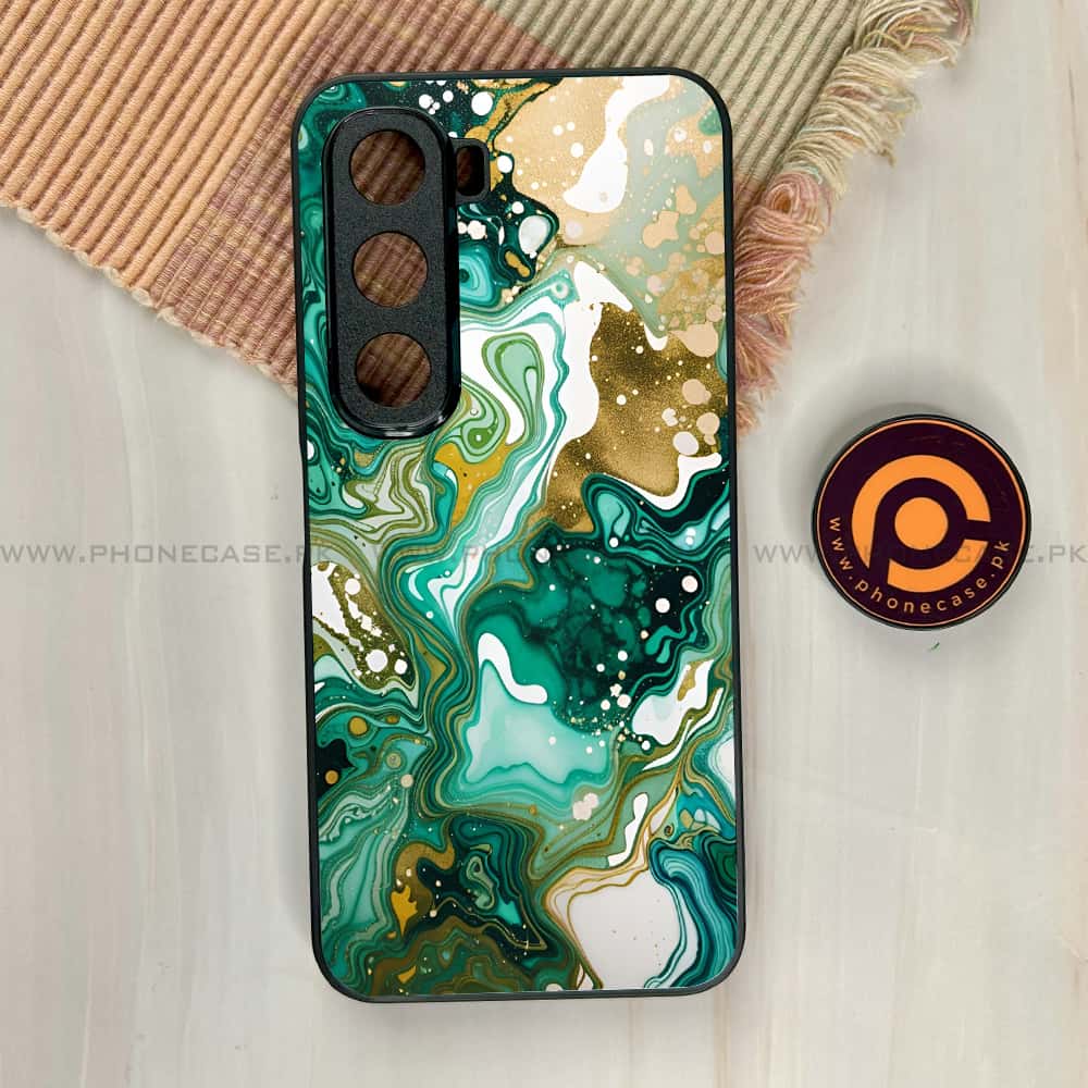 Infinix Hot 60i - Liquid Marble 2.0 Series - Premium Metal Printed soft Bumper shock Proof Case