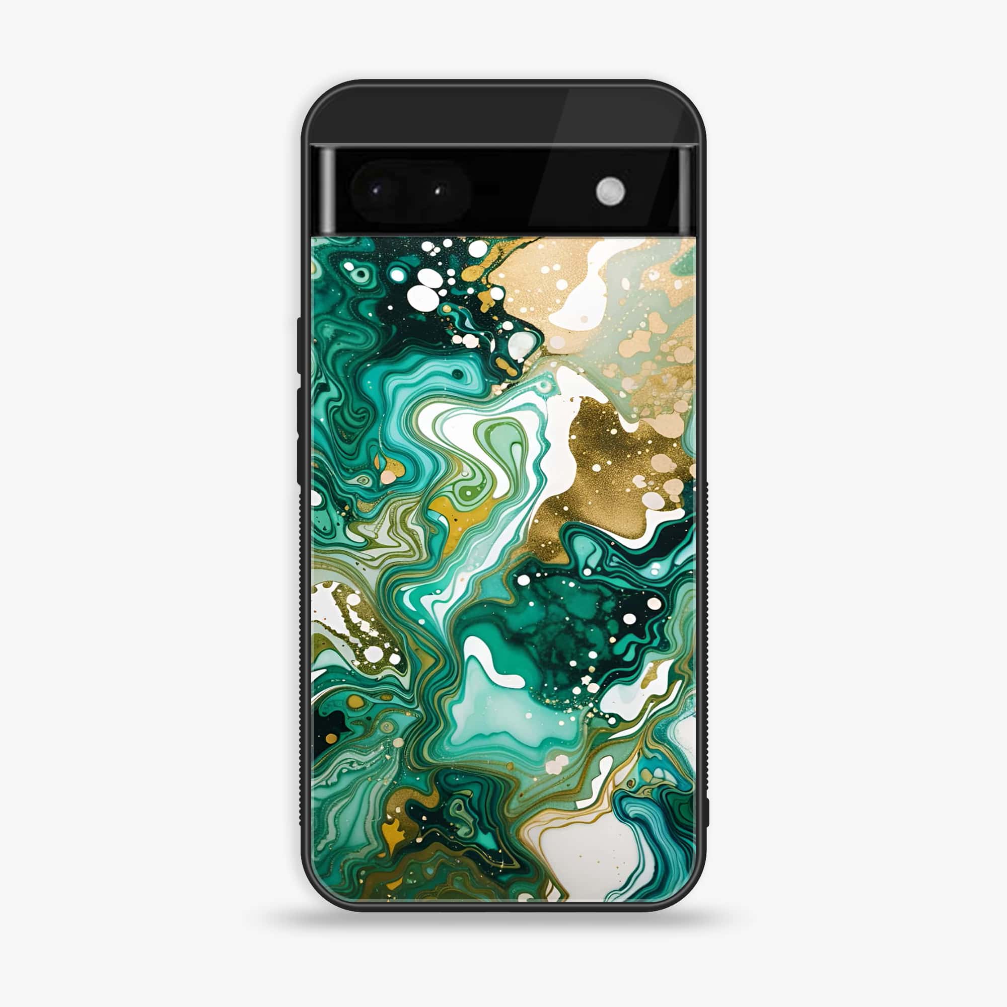 Google Pixel 6A - Liquid Marble 2.0 Series - Premium Metal Printed soft Bumper Shock Proof Case