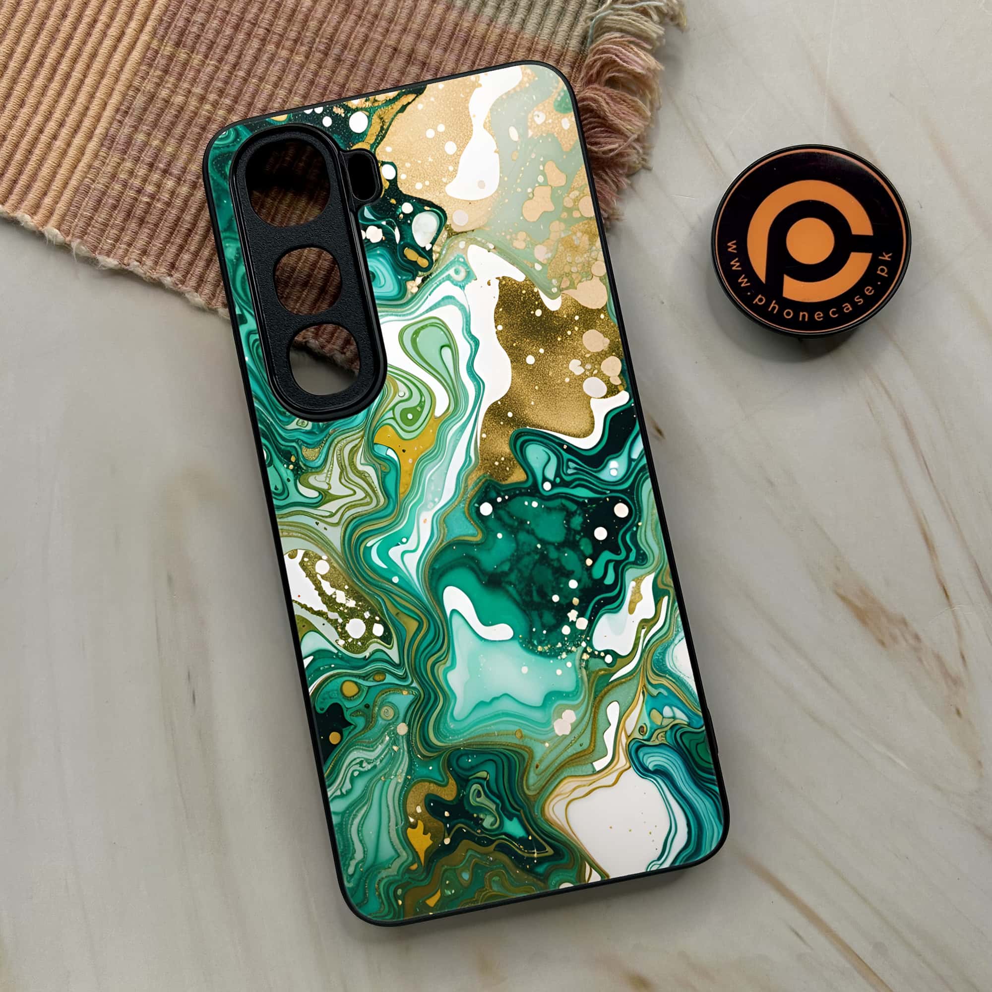 Vivo Y400 - Liquid Marble 2.0 Series - Premium Metal Printed soft Bumper shock Proof Case